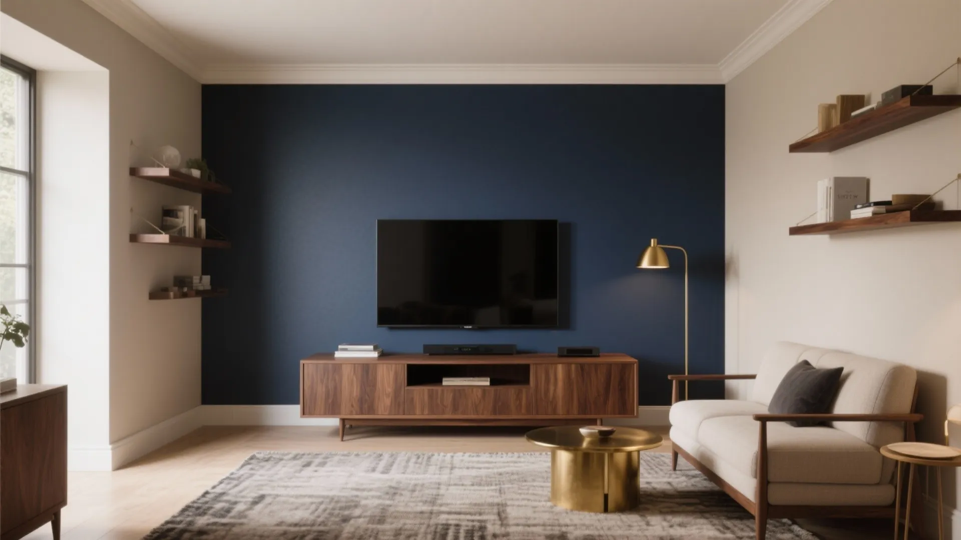 Deep Blue + Warm Greige Contrast