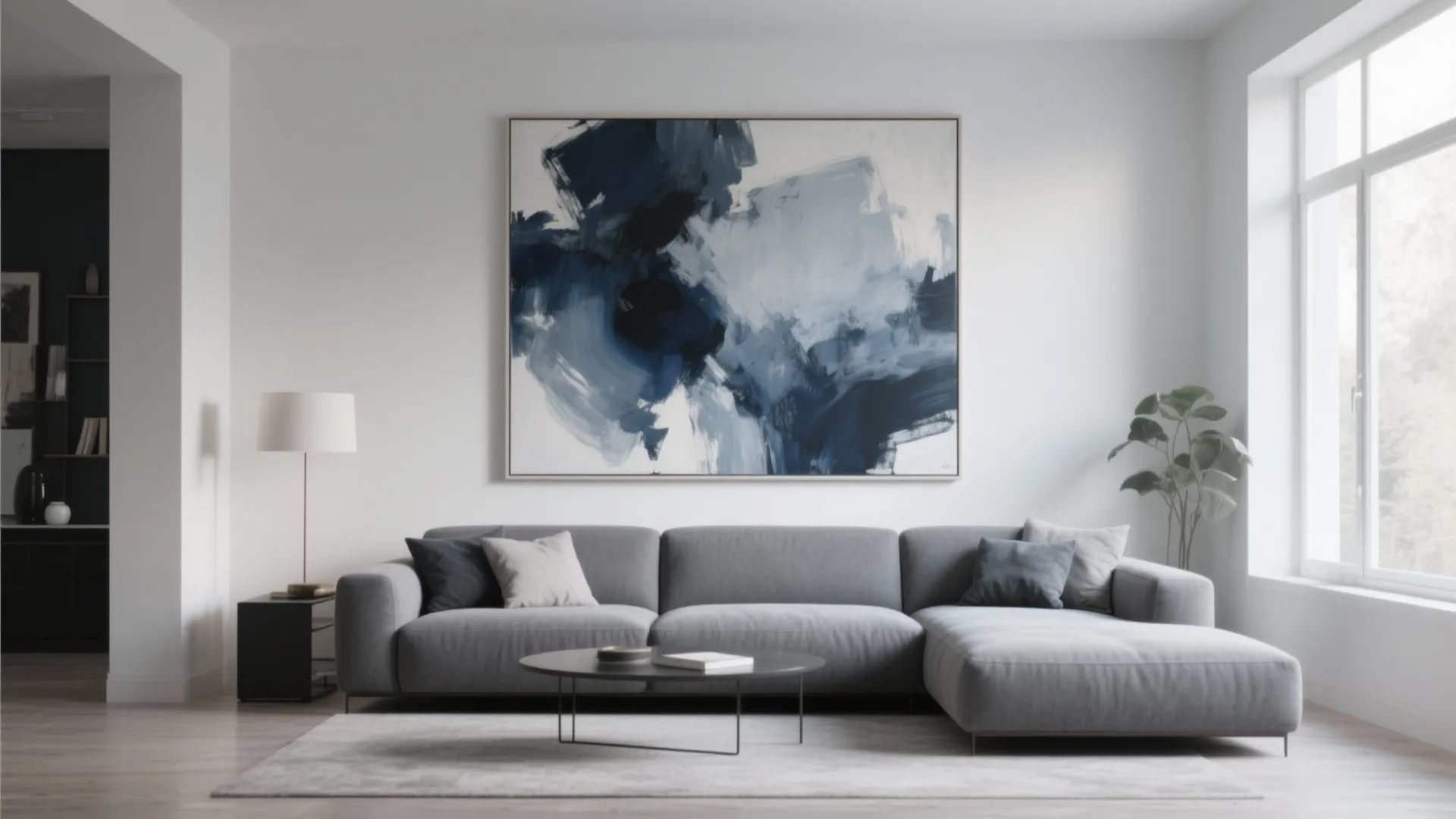 7. Navy and Grey Artwork