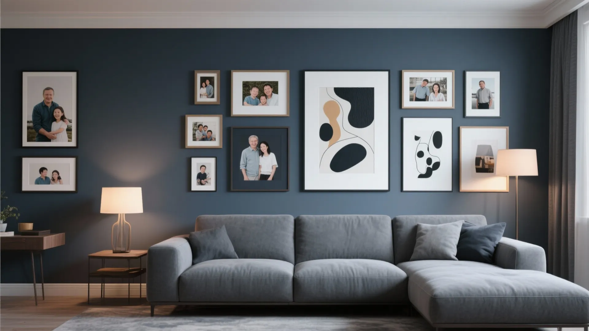 8. Navy and Grey Gallery Wall