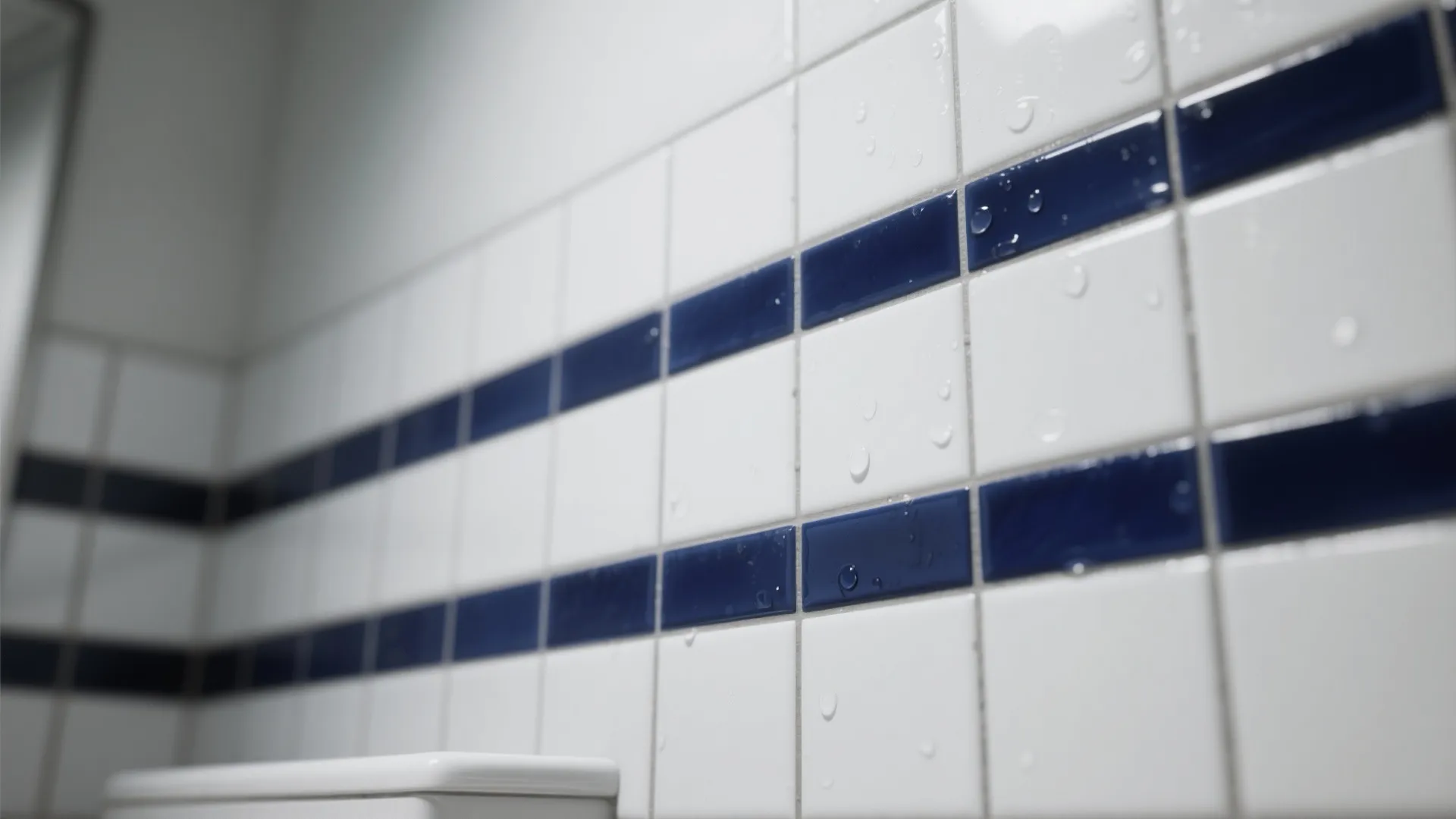 2. White Subway Tiles with Navy Grout