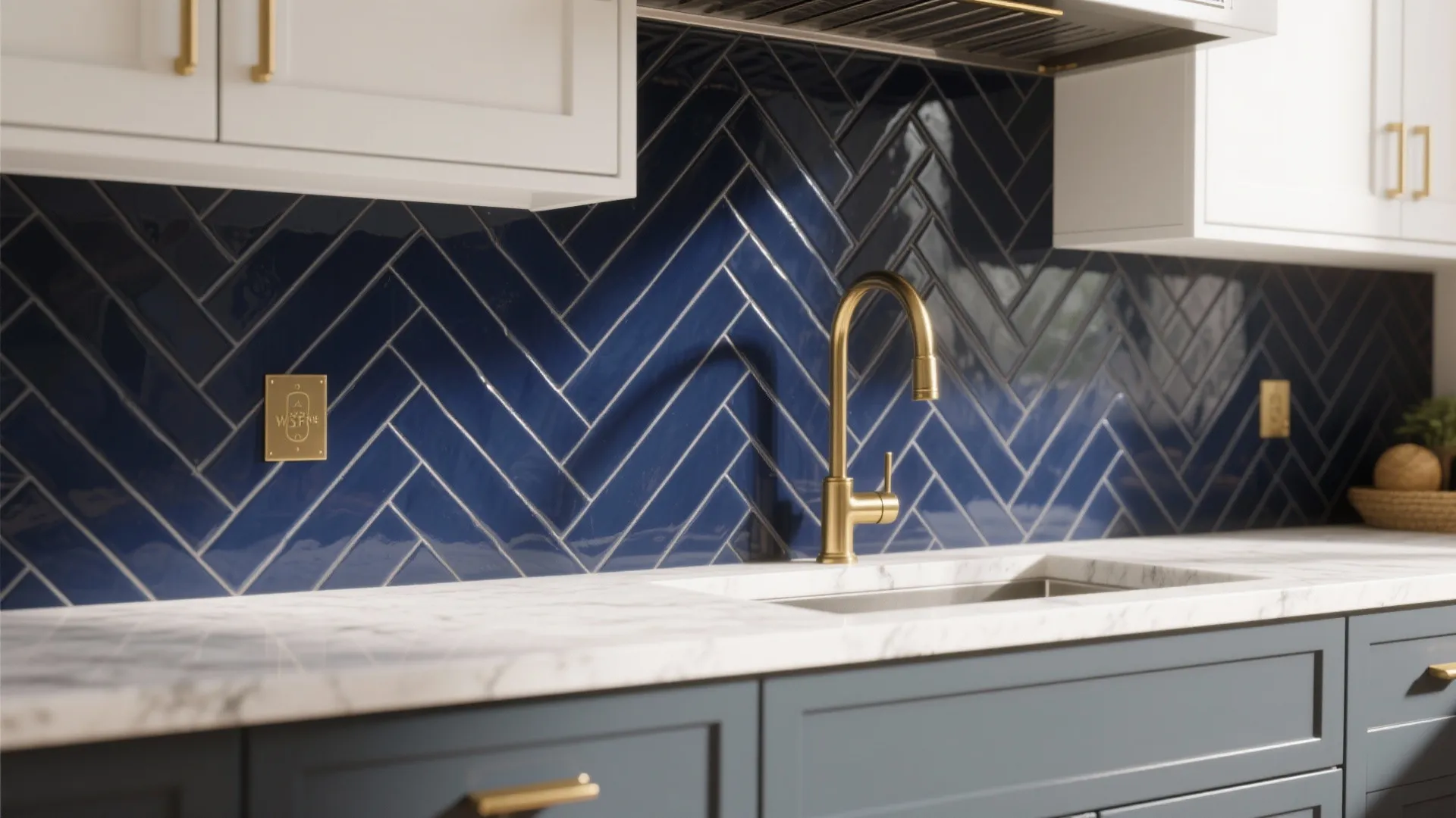 8. Blue Herringbone Layout