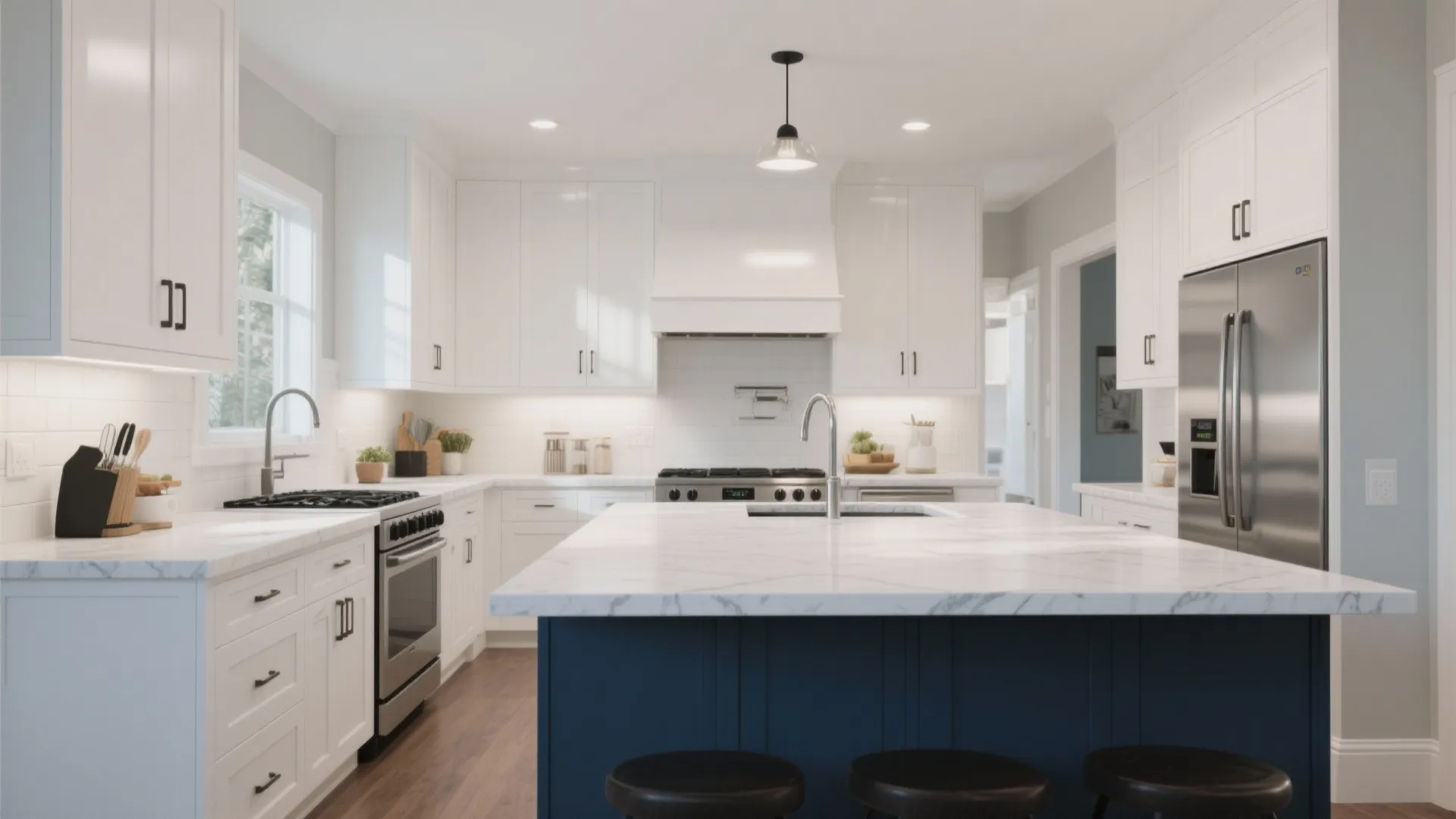 2. Deep Navy Island for Classic Contrast