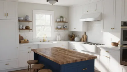 White Cabinets + Blue Island: 5 Mini Ideas