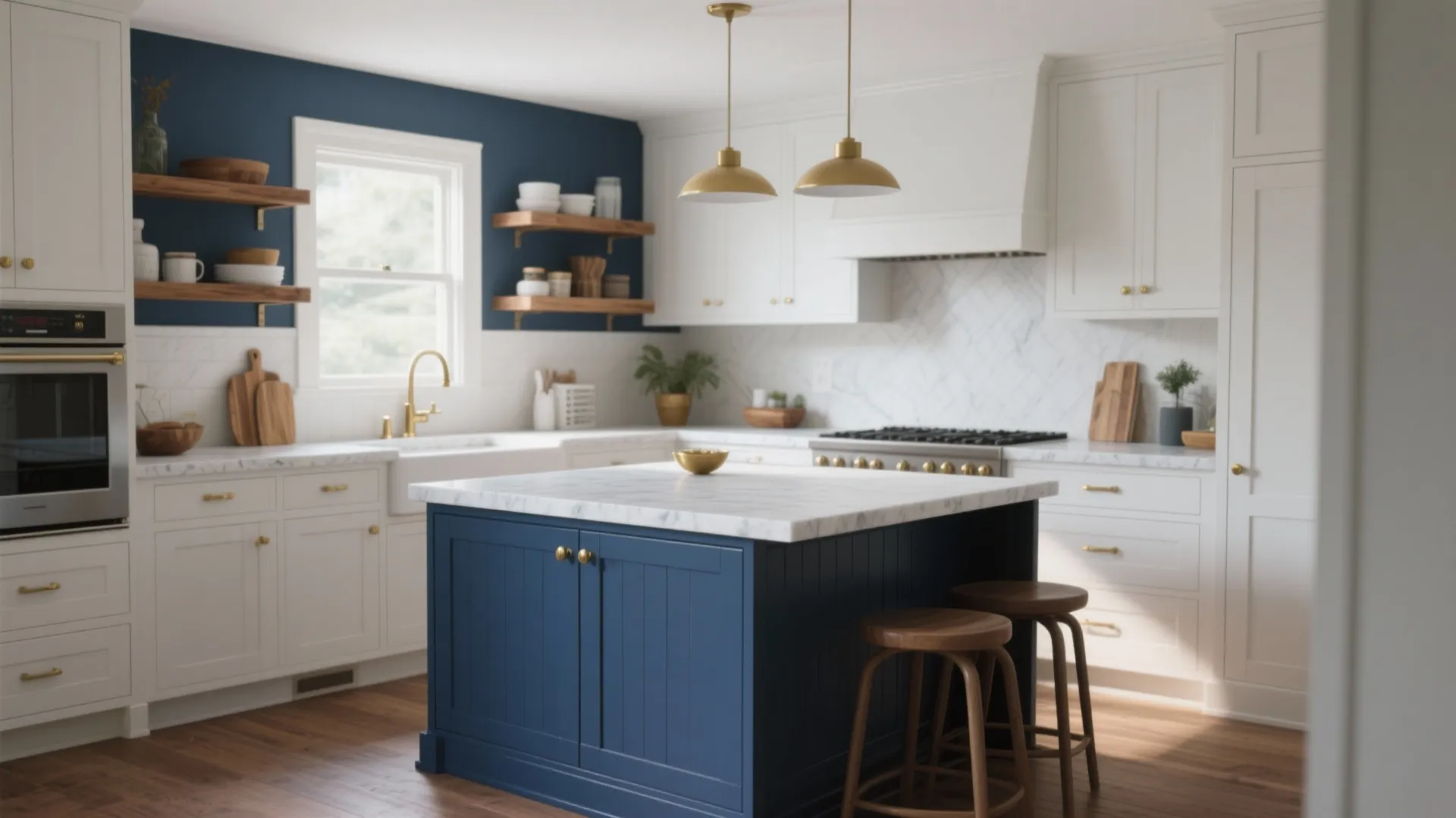 Navy Blue Kitchen Ideas — 5 Inspo: Bold navy blue kitchen paired with white cabinets: 5 practical small-space ideas from a pro