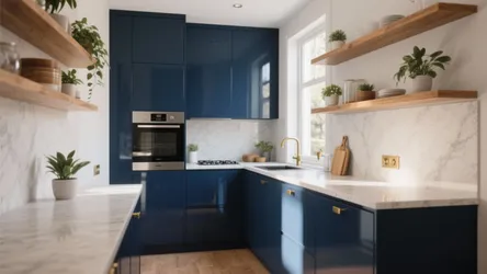 5 Small Navy Kitchen Ideas
