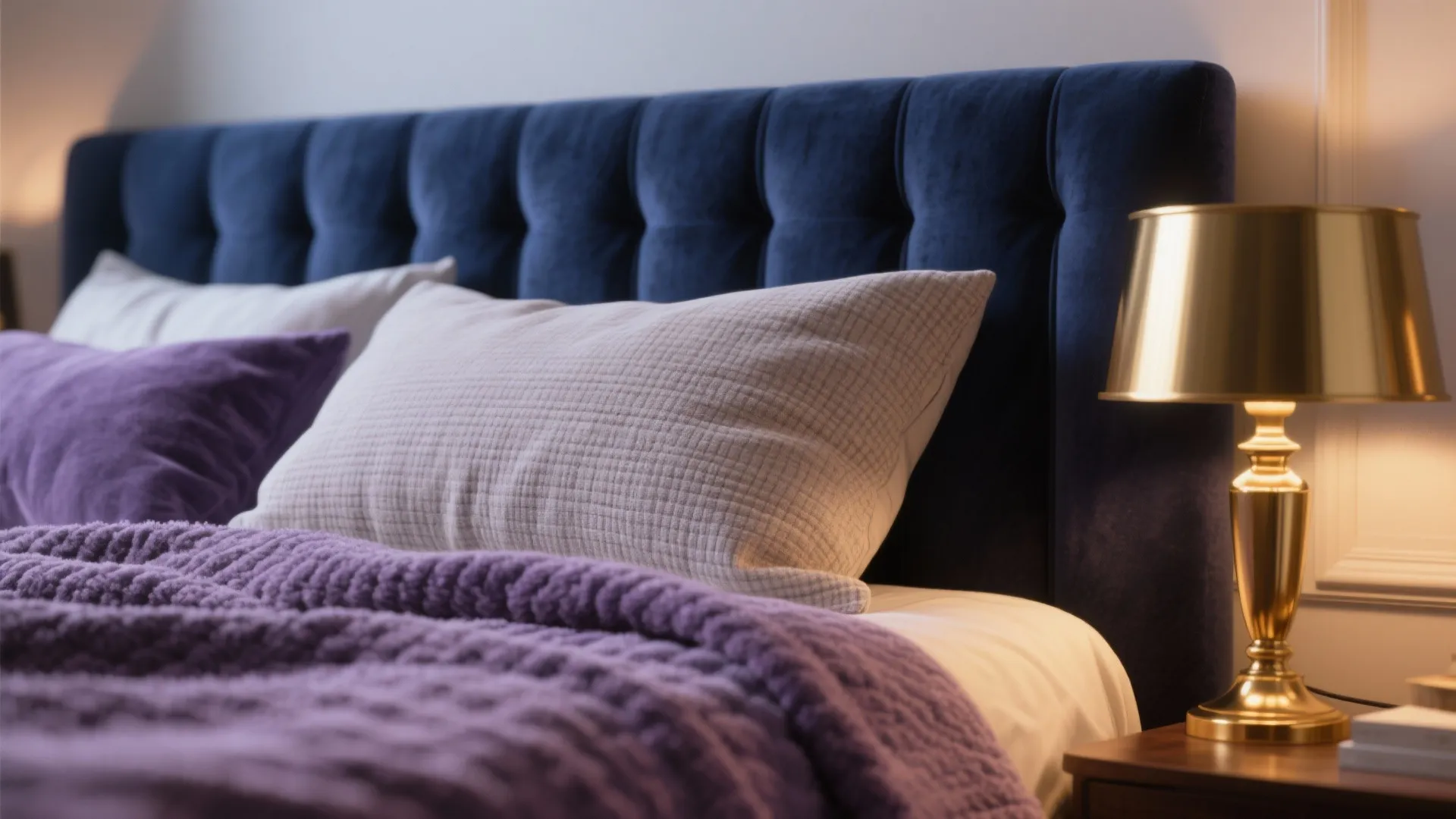 1. Moody Navy with Soft Lavender Accents