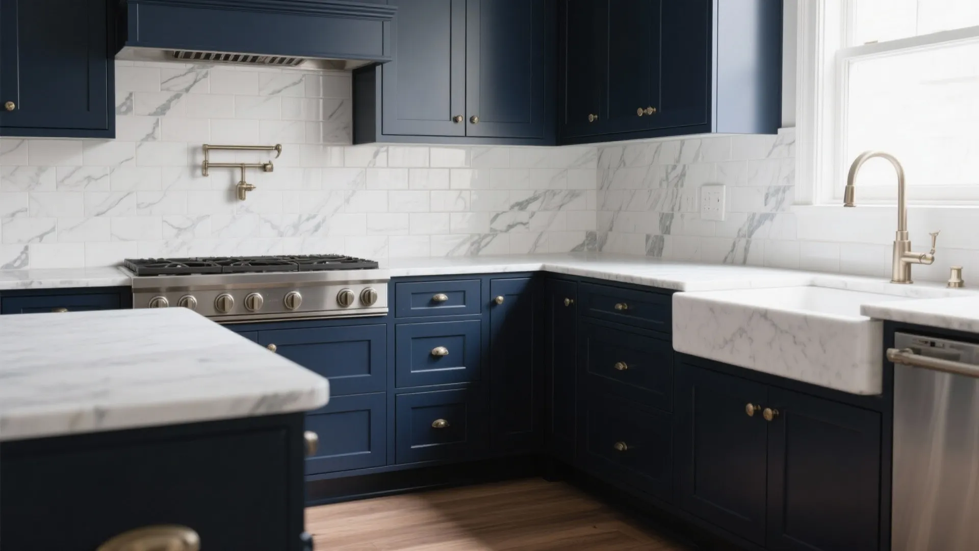 7. Navy and Marble Combo