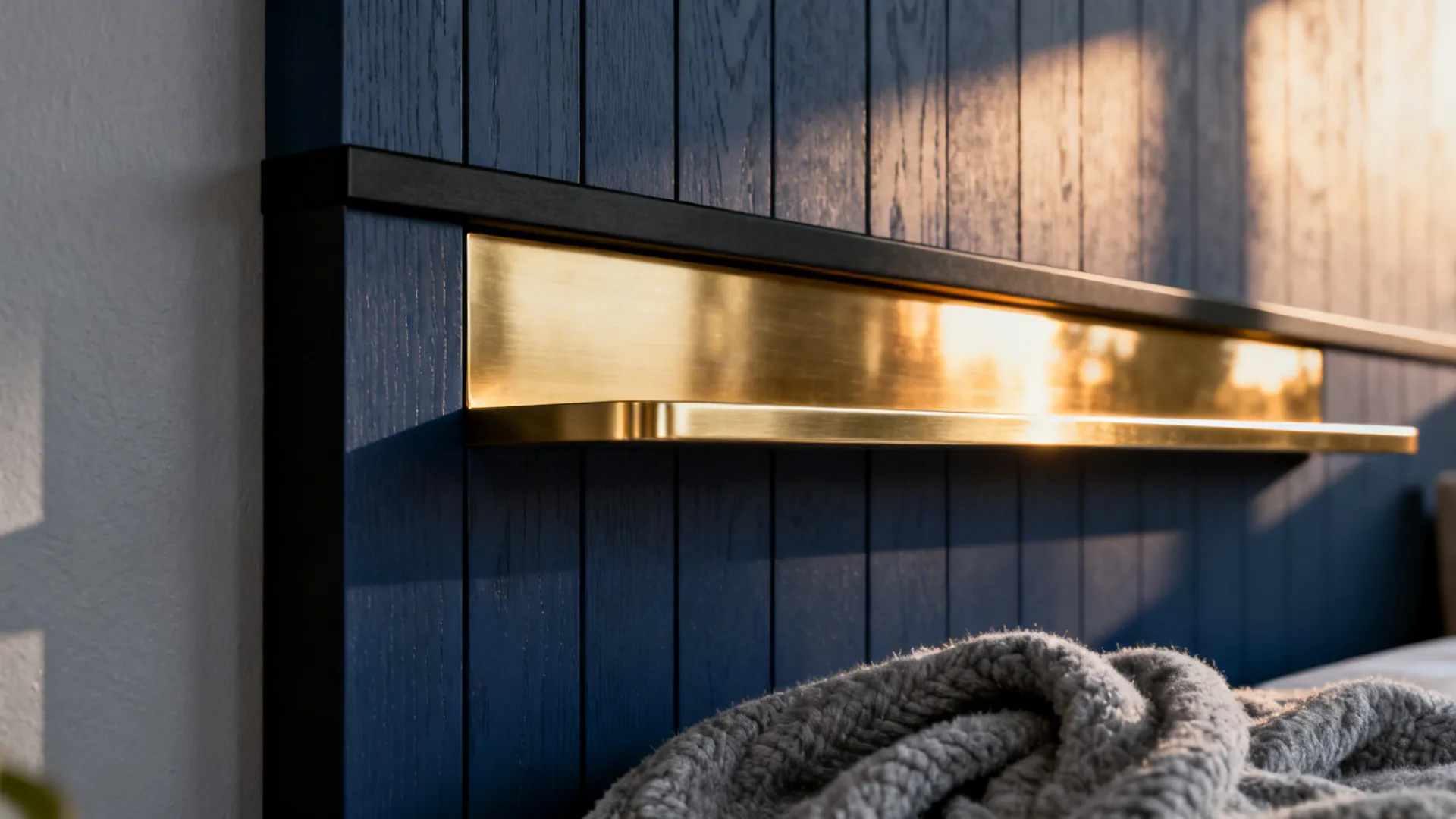 3. Metallic Accents and Navy Panels