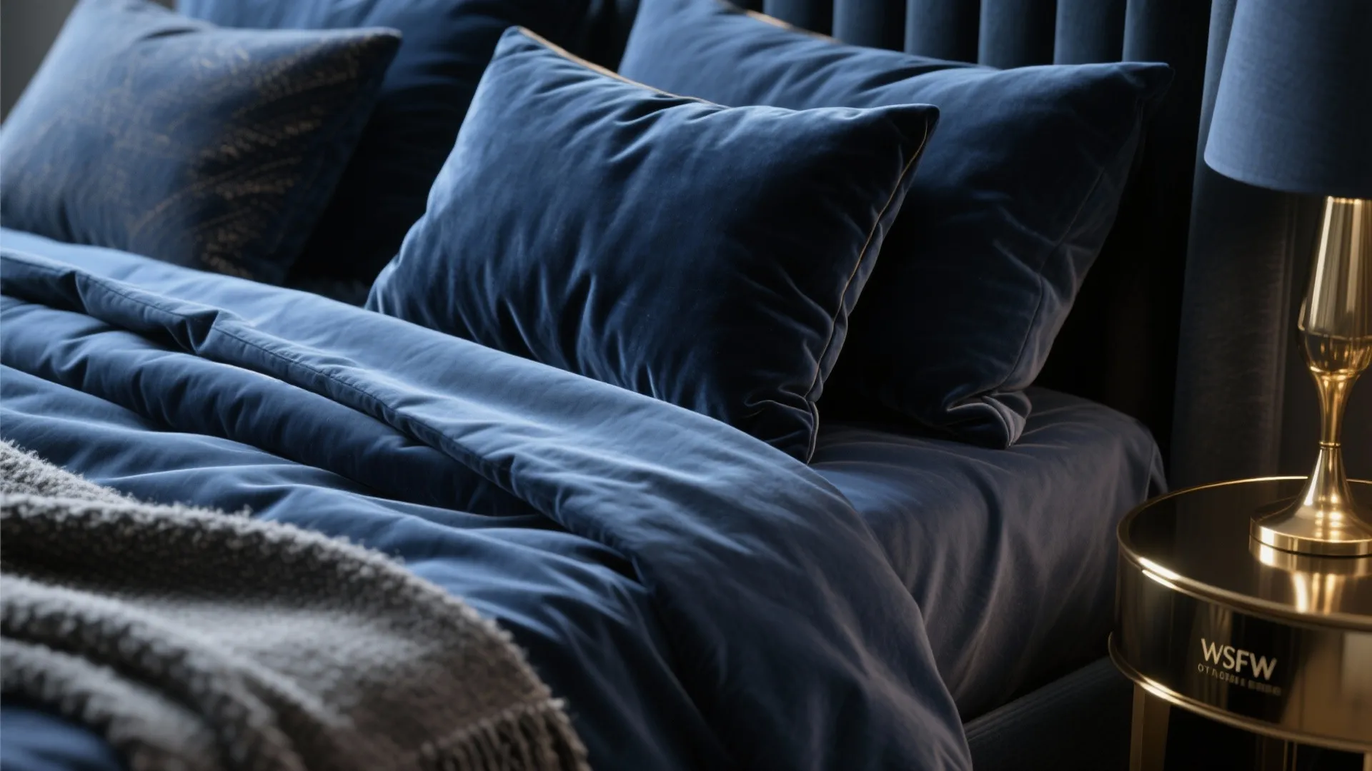 2. Monochrome Navy Layers for a Cozy Retreat