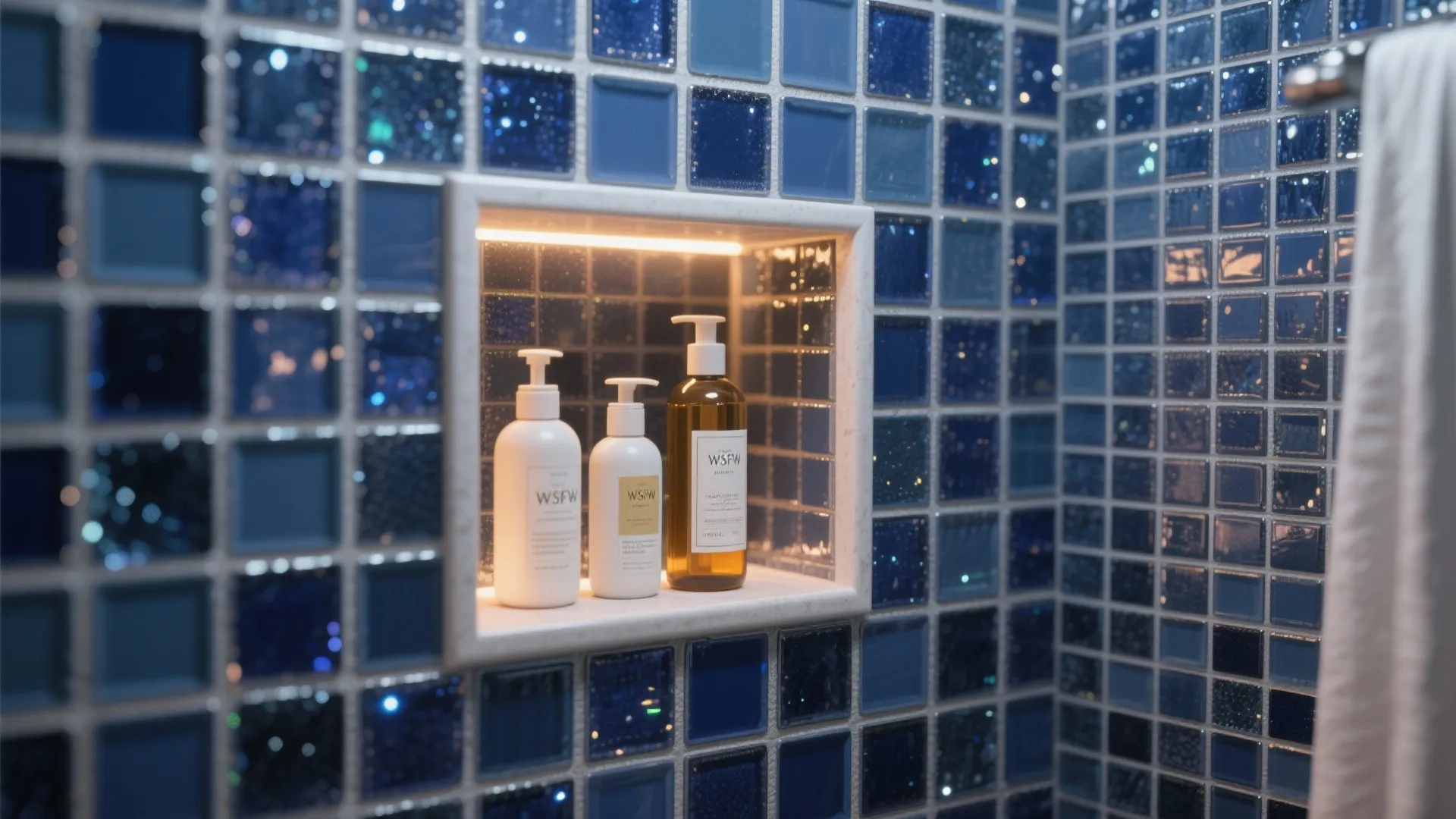 5. Use Navy Mosaic for Texture