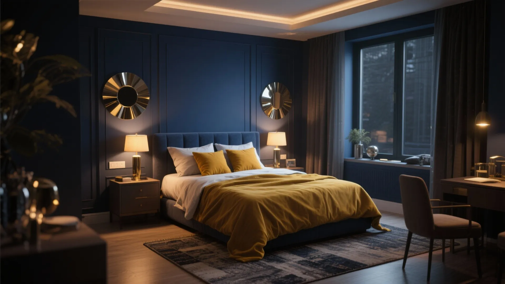 2. Navy Base with Mustard Details