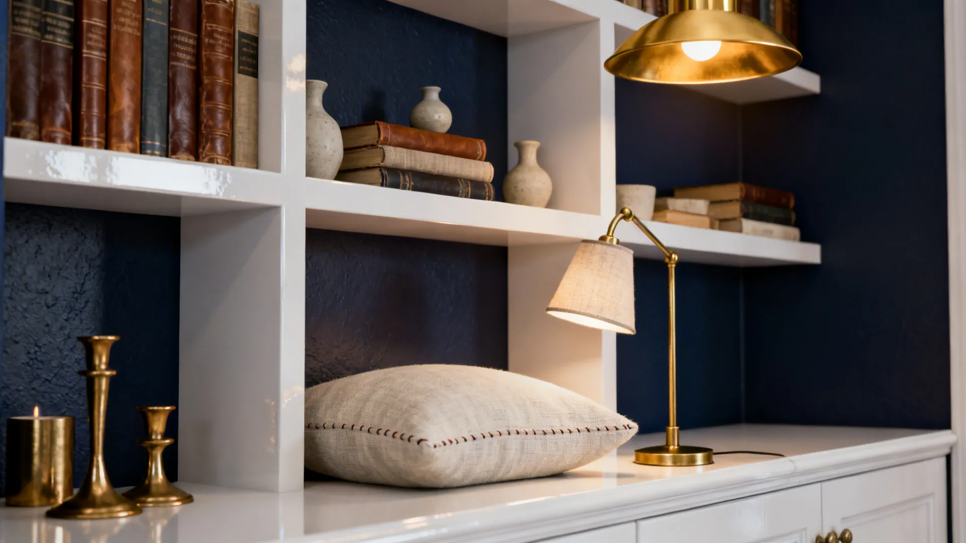 5. Navy in Small Nooks and Built-ins