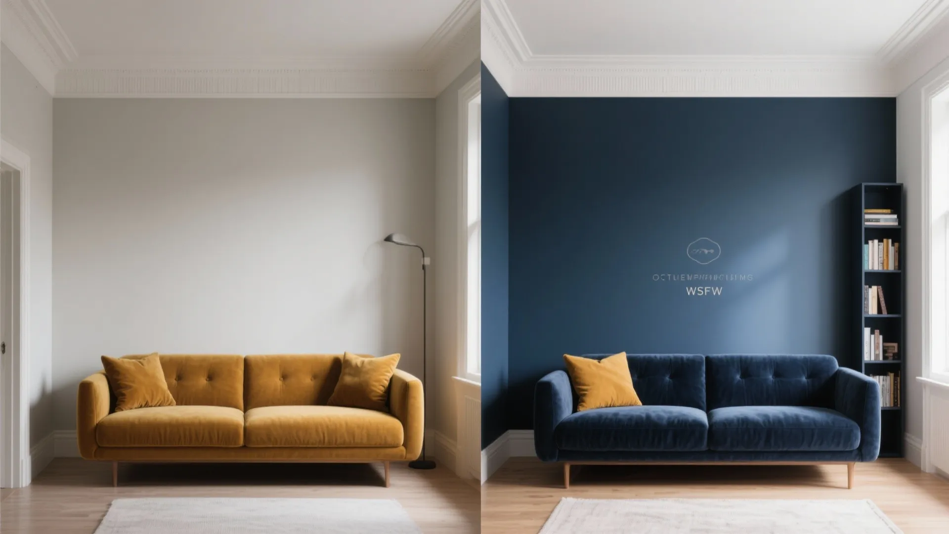 Navy with Warm Ochre Accents