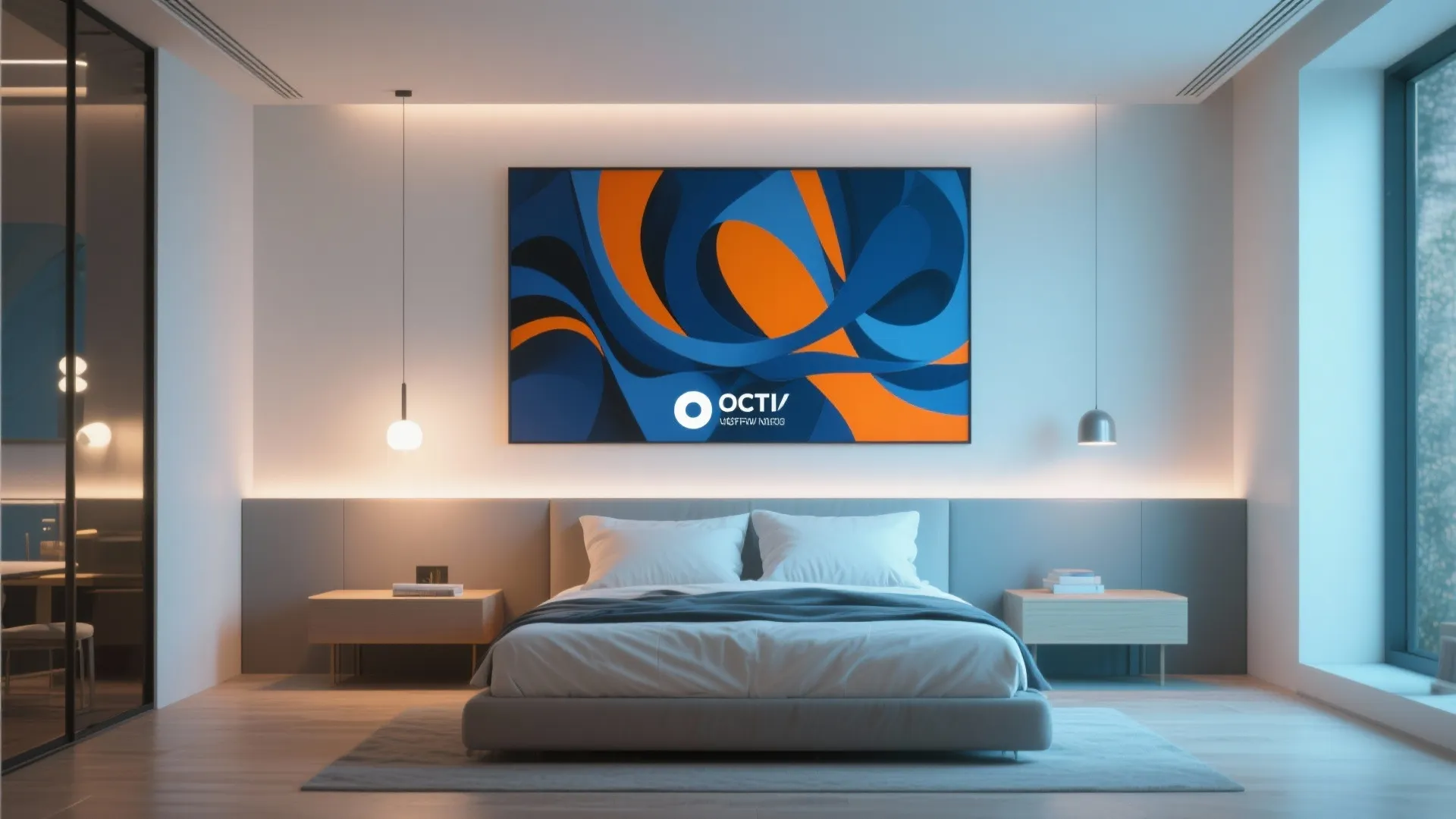 5. Bold Artwork Above the Bed