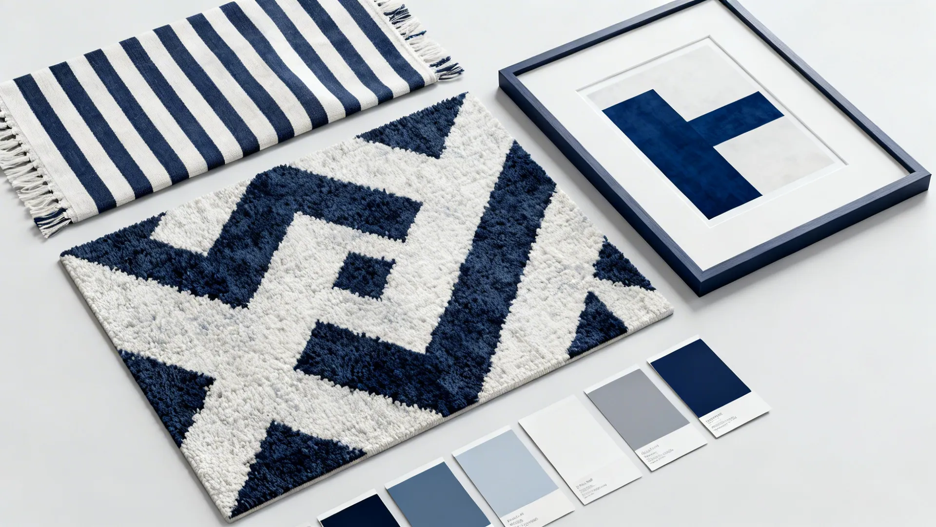 4. Play with pattern: stripes, geometric rugs, and art