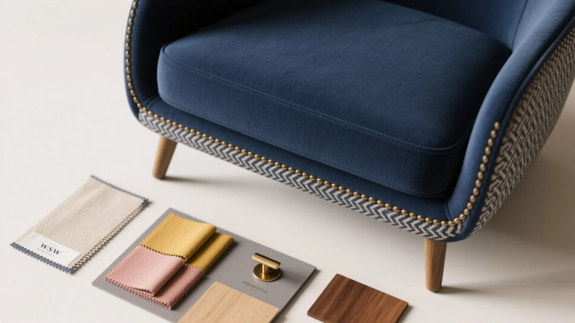 5. Pattern-Trim Accent Chair to Add Layered Interest