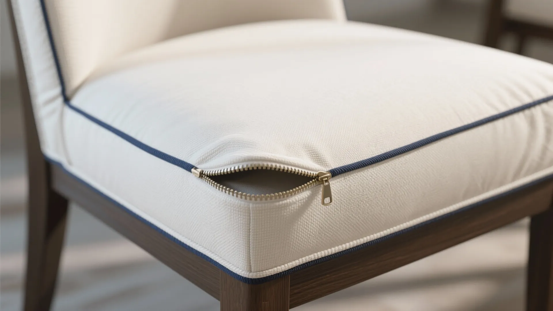 2. Contrast piping and removable cushions