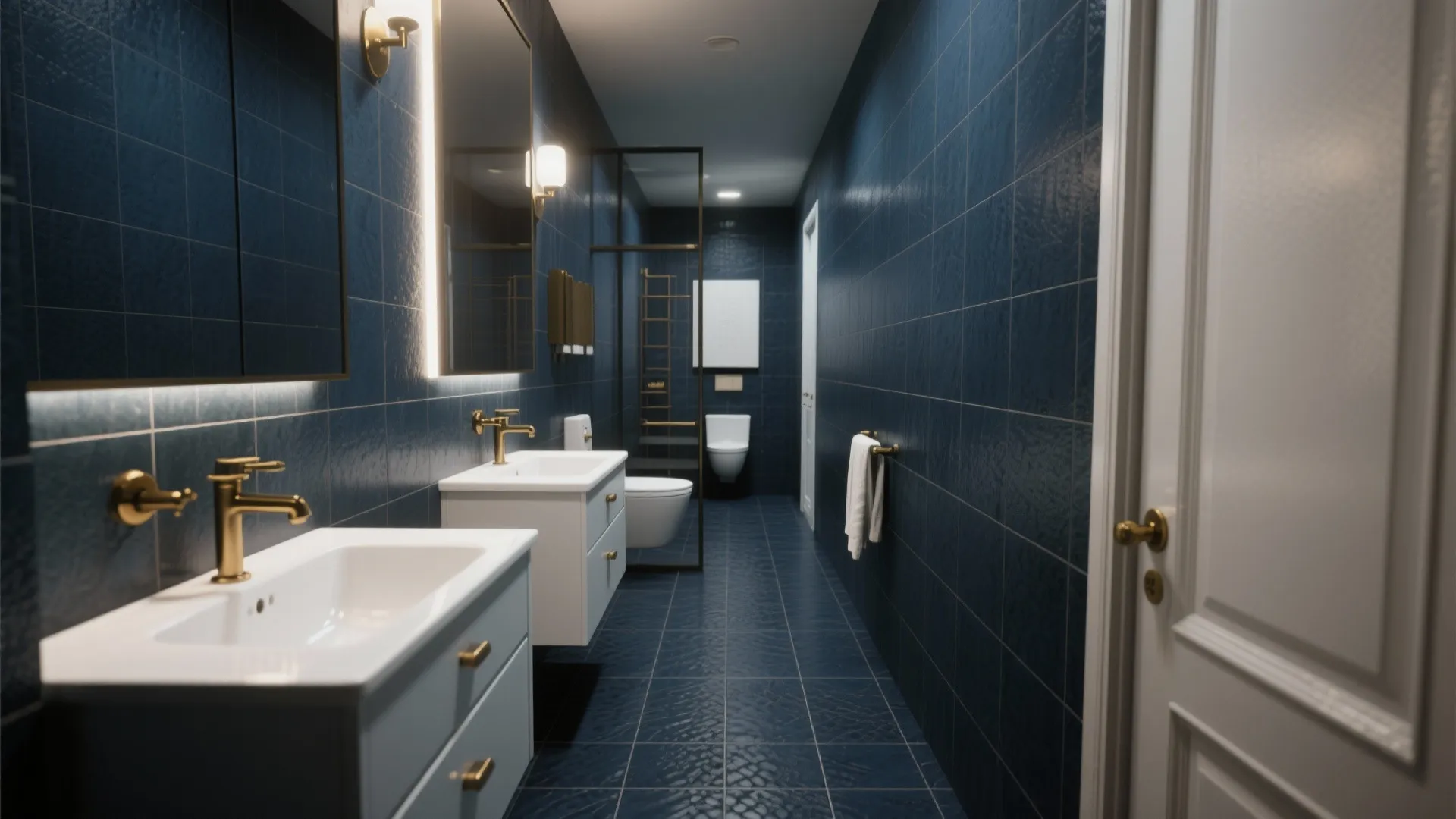 2. Deep Navy Large-Format Porcelain