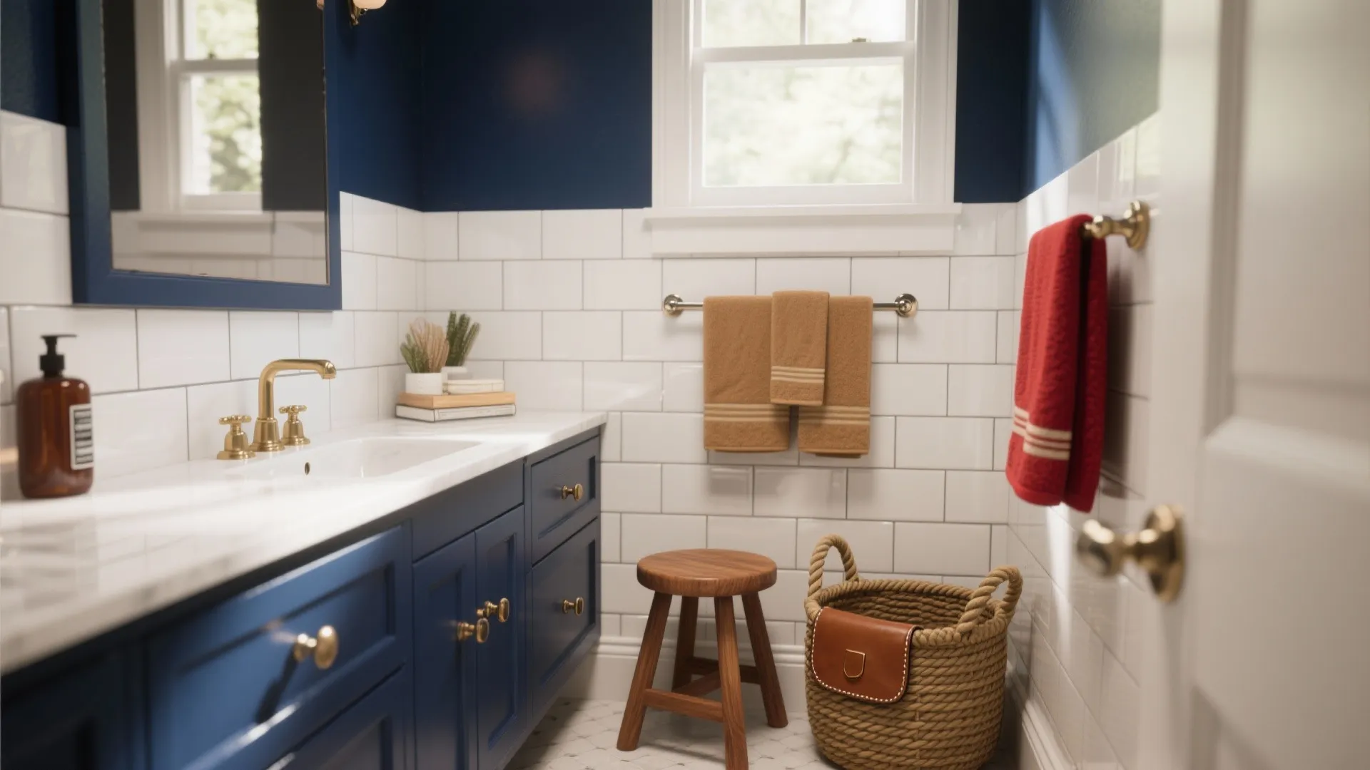 Tommy Hilfiger Bathroom Decor: 5 Stylish Ideas: Five compact bathroom inspirations inspired by Tommy Hilfiger’s preppy palette and clean lines