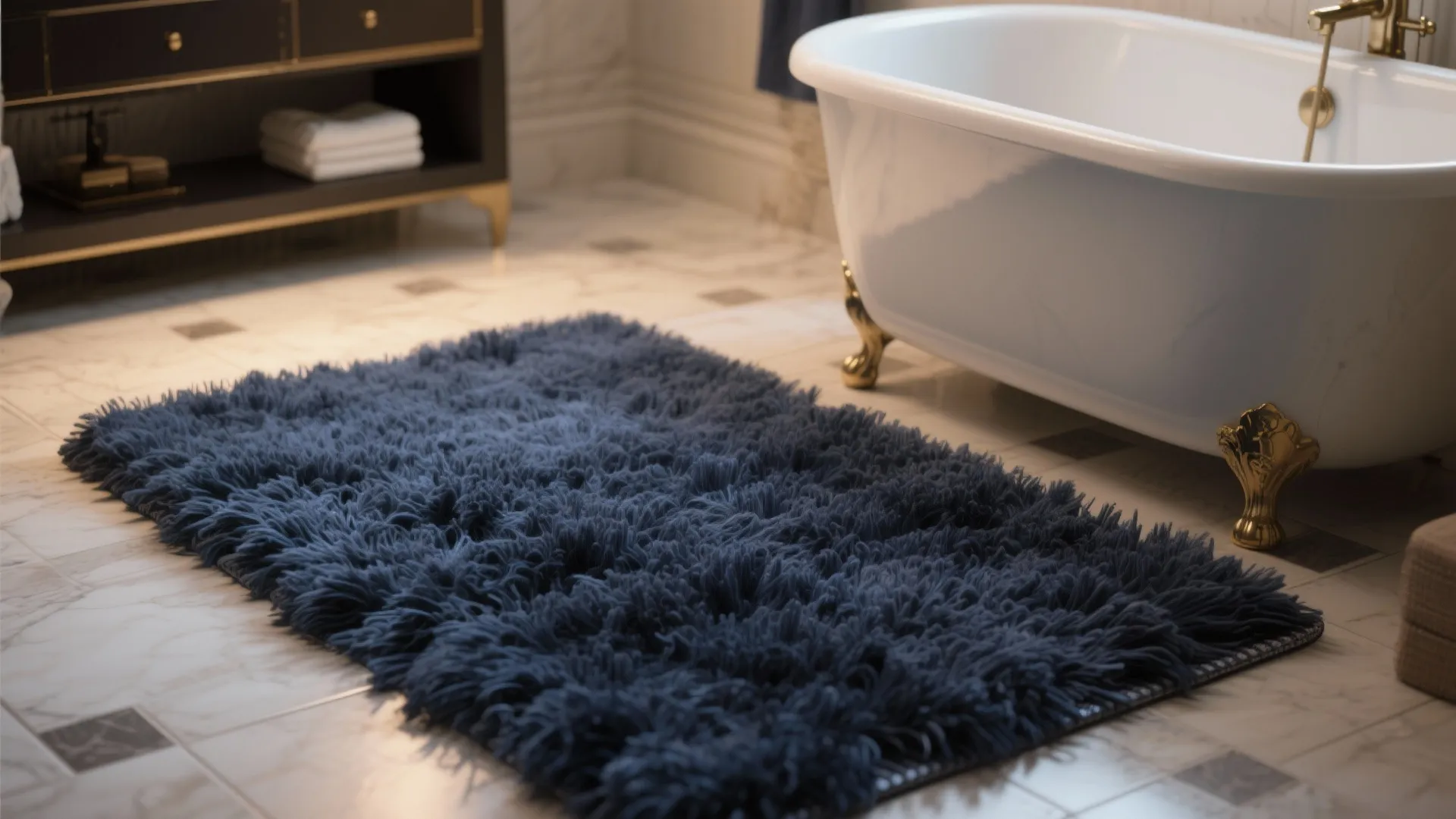 2. Textured navy shag for warmth