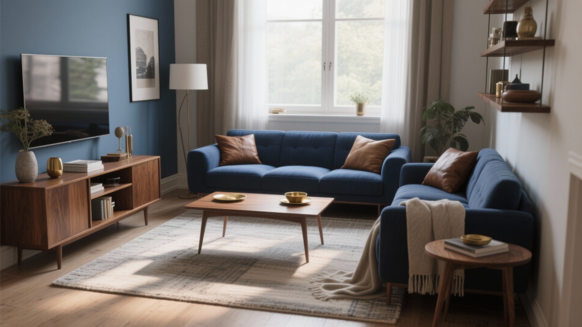 Blue and Brown Living Room Ideas — 5 Fresh Takes