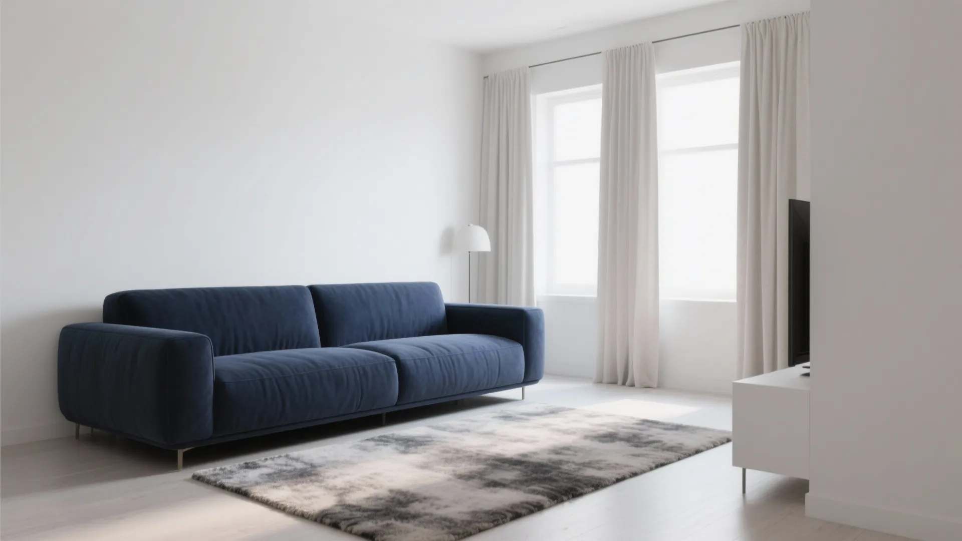 1. Minimalist Contrast with White Walls