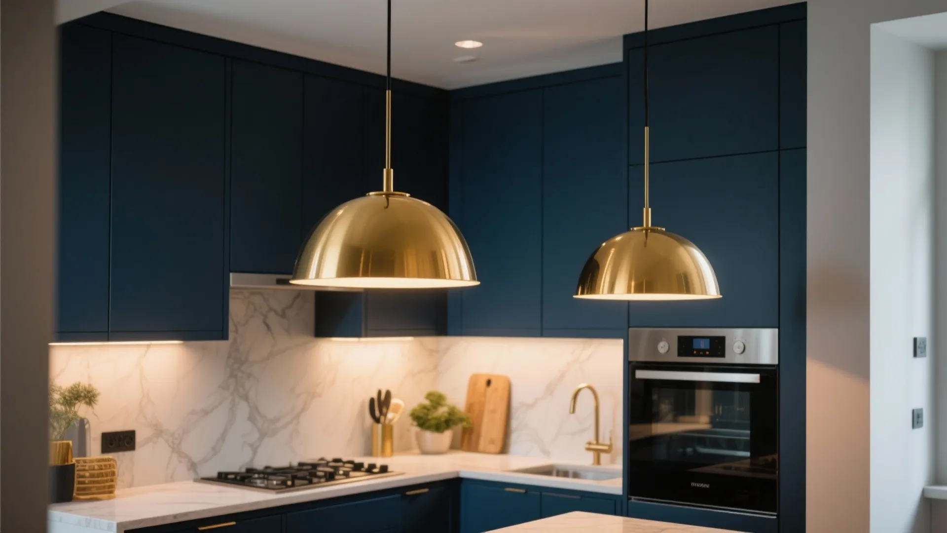 10. Navy with Statement Lighting