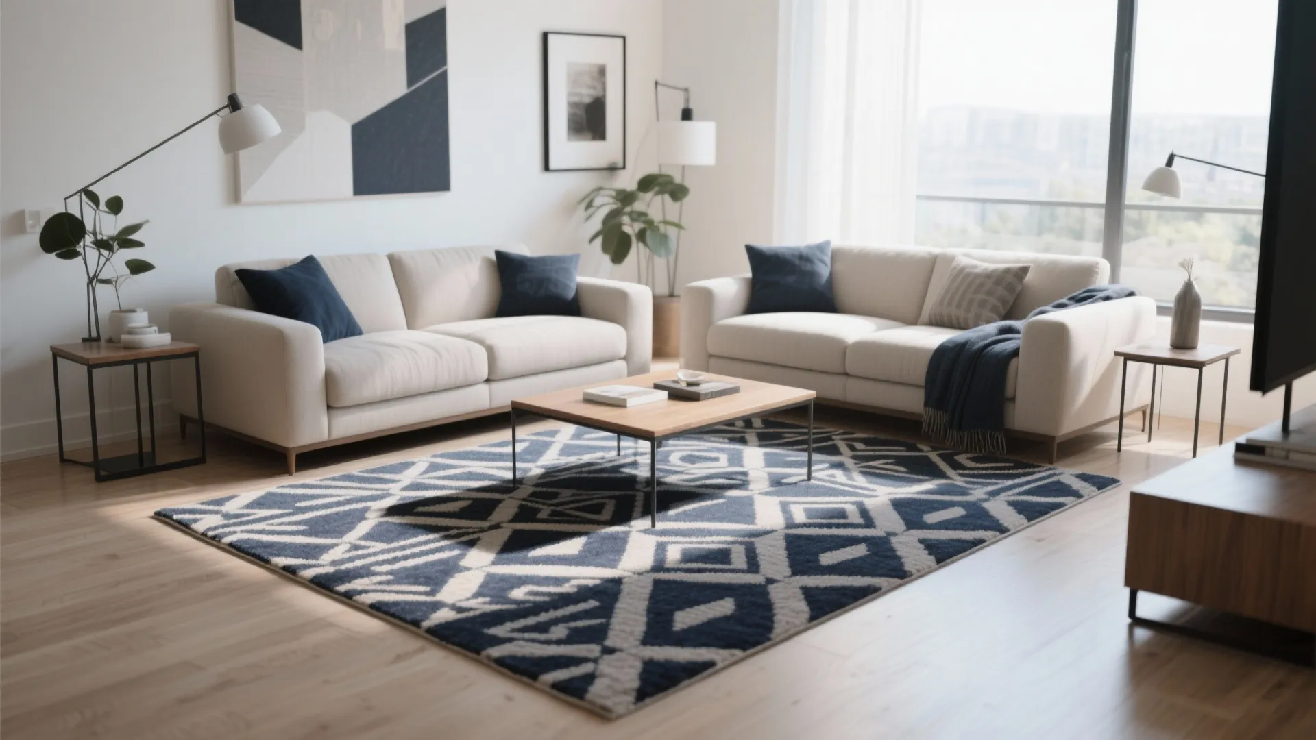 7. Statement Navy Rug