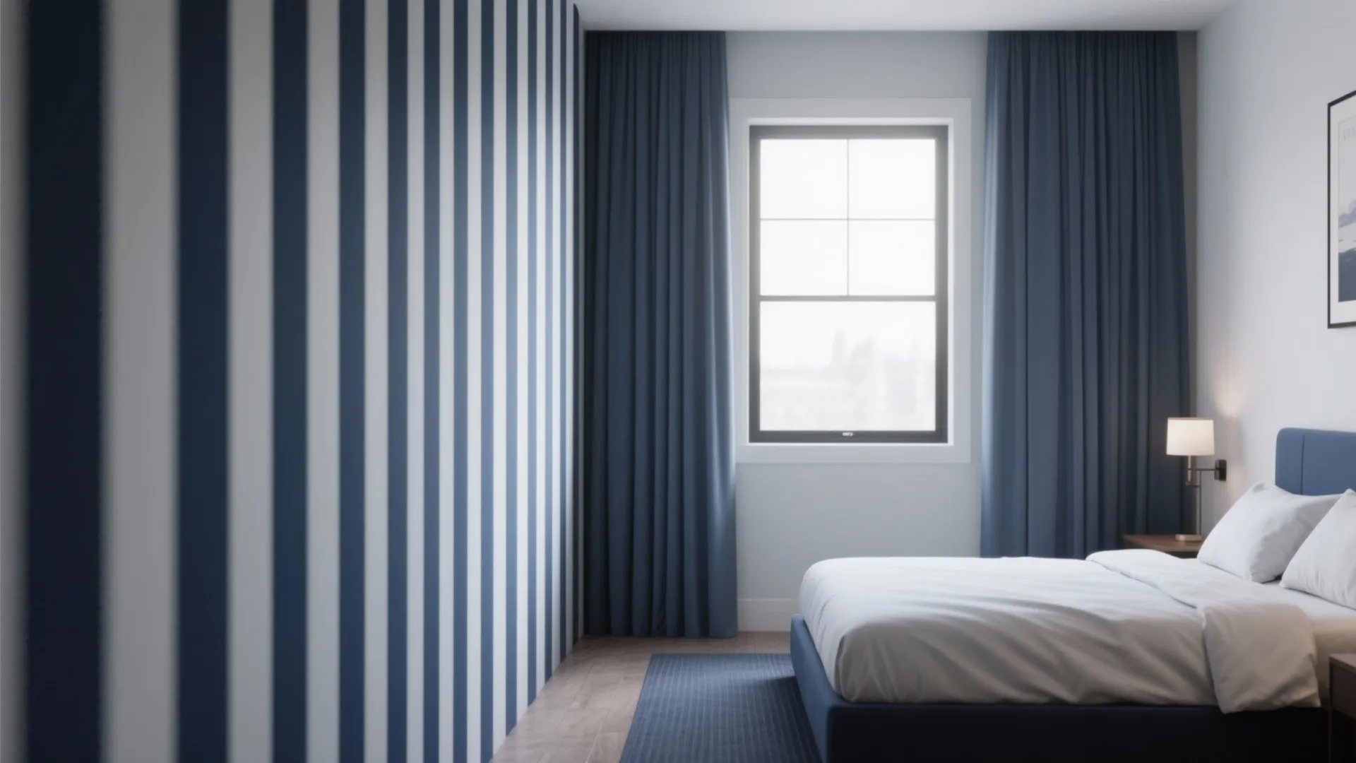 5. Bold Patterns and Contrast: Navy Stripes or Graphic Prints