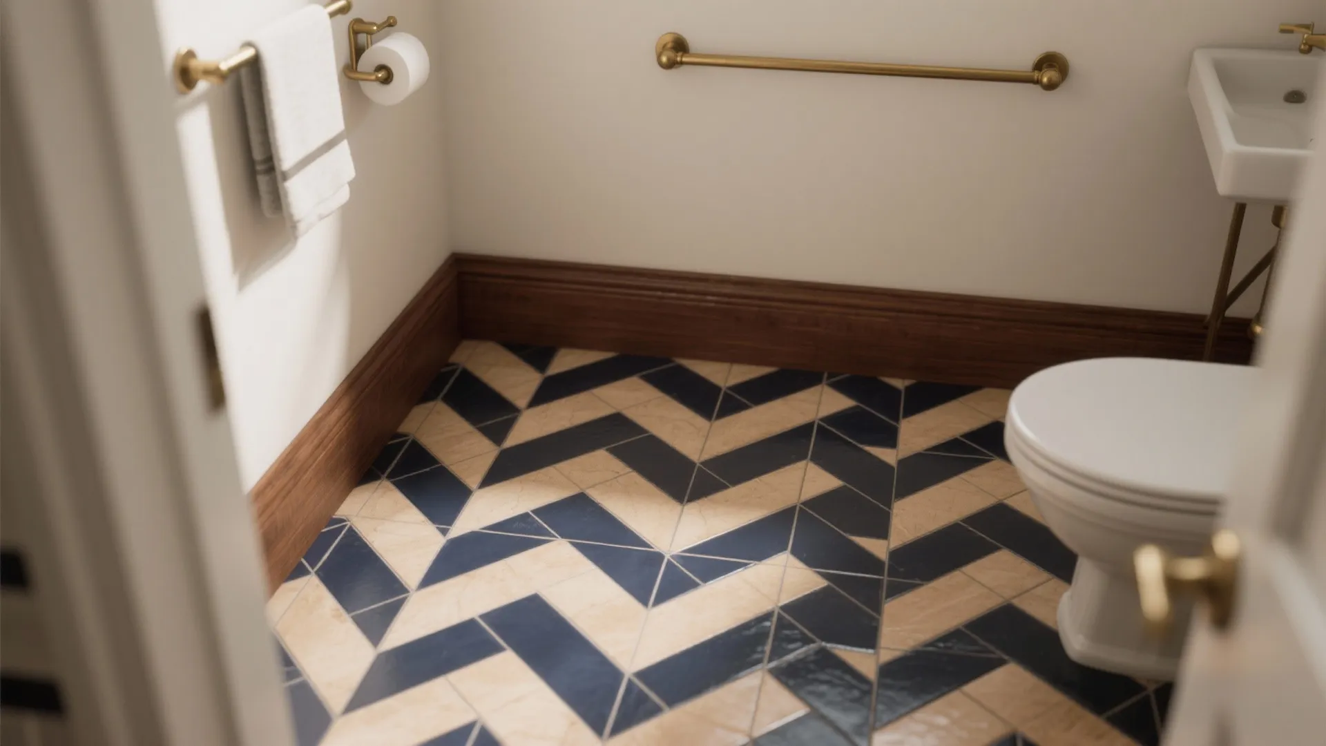 1. Classic Subway Blue with Contrast Grout