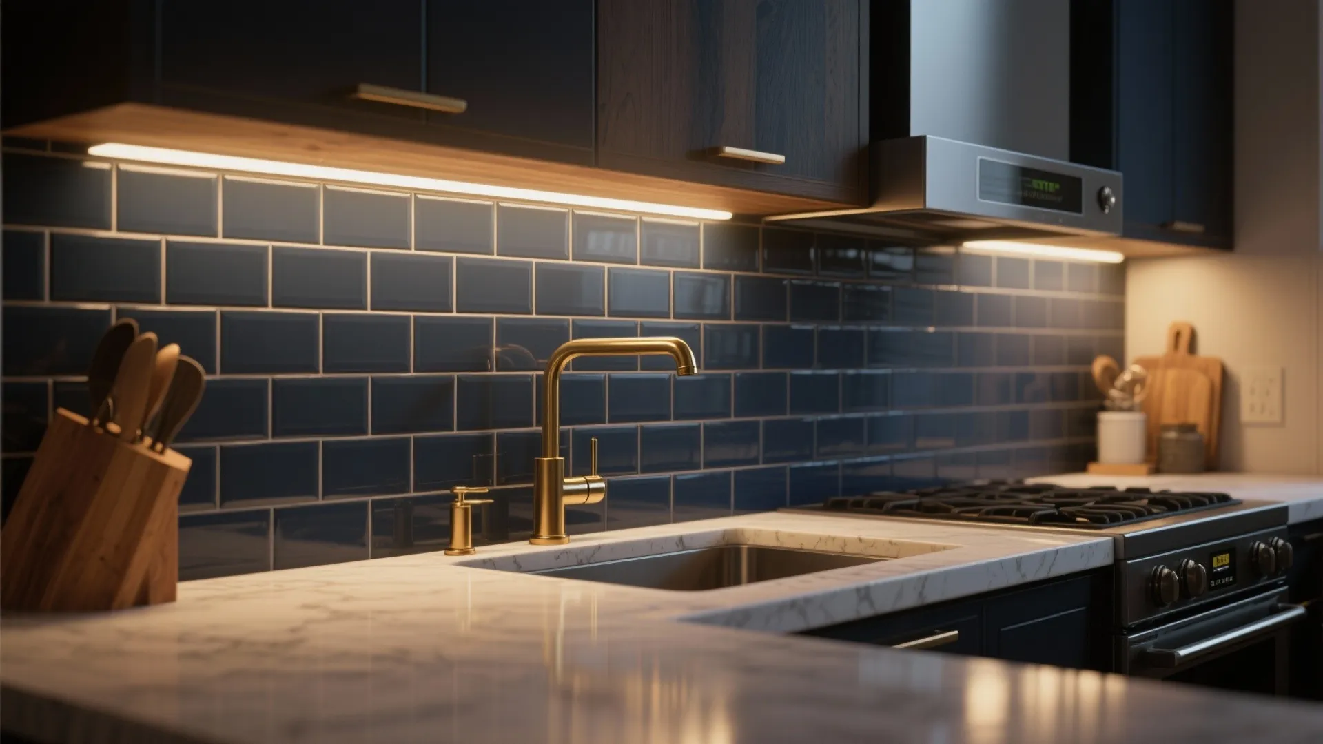 1. Deep Navy Subway Tiles for Timeless Depth