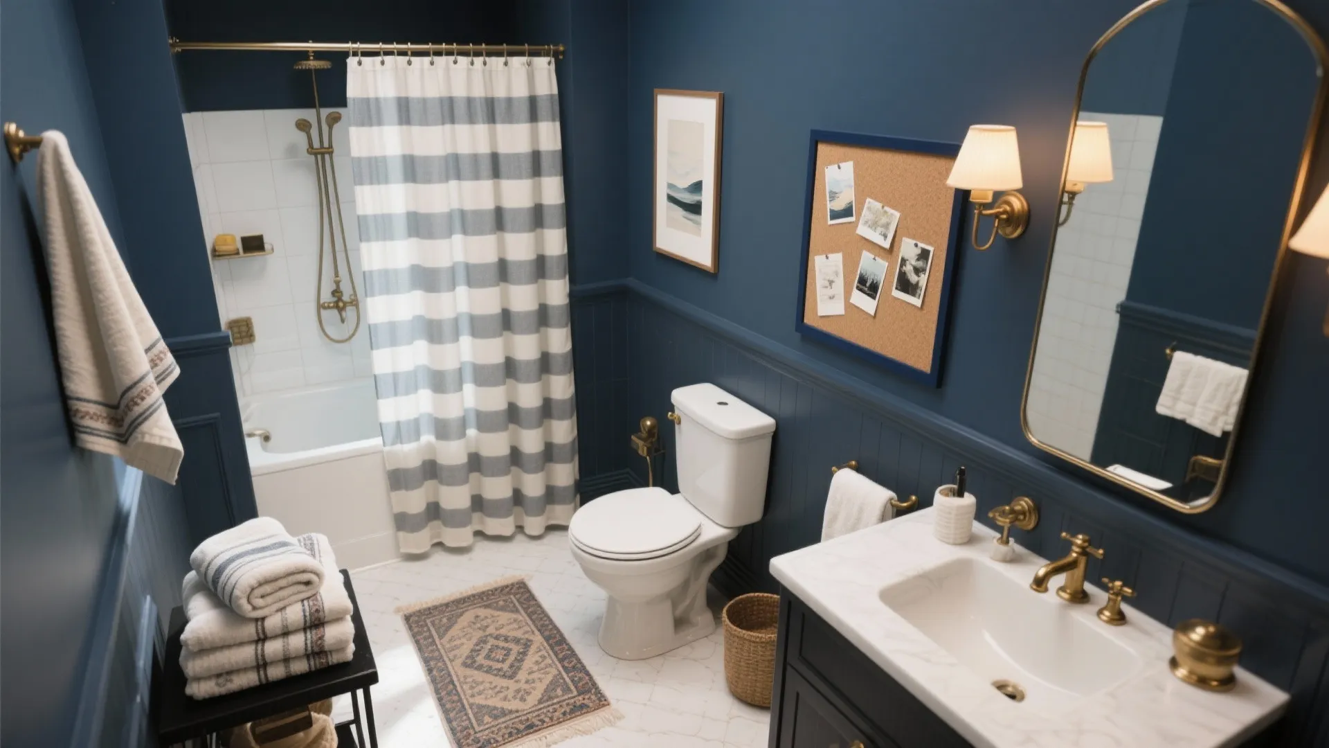 Idea 5: Finish with textiles, mirrors, and art