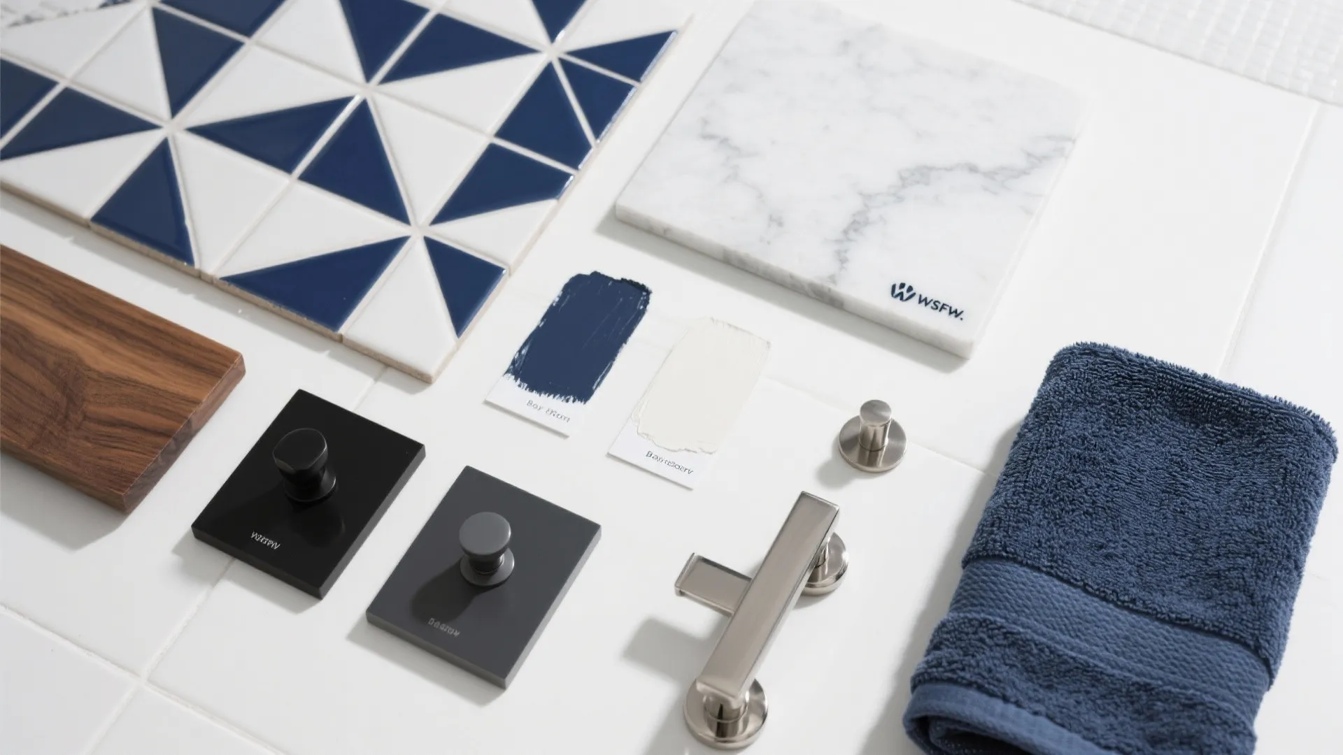 Navy-and-White Palette with Graphic Tile