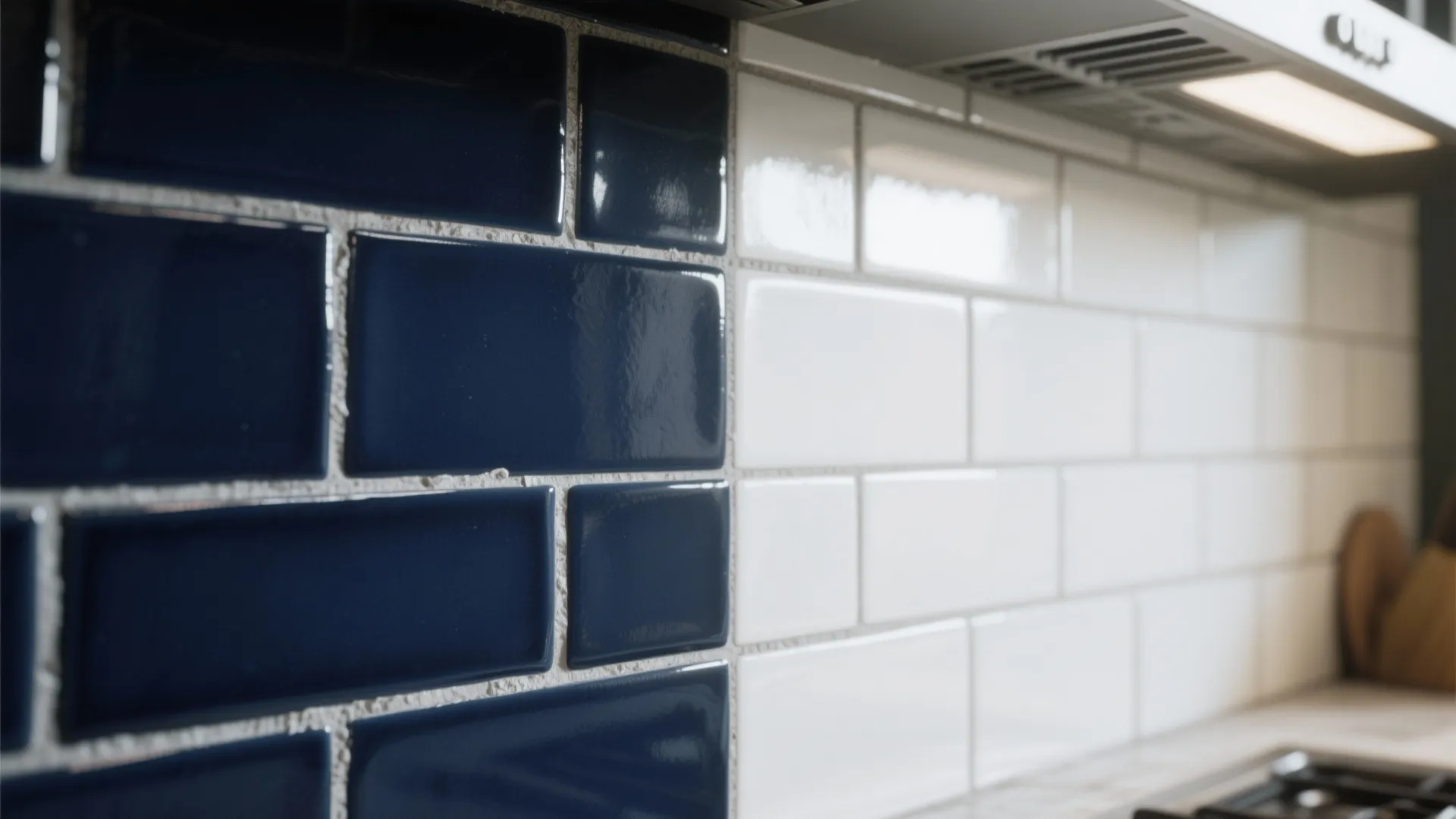 1. Navy subway tile for timeless contrast