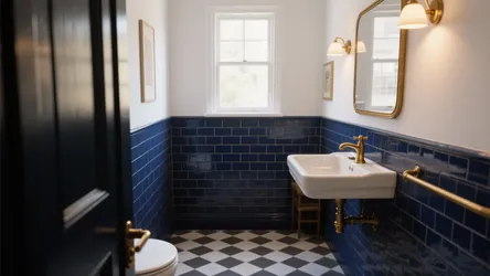 5 Navy Blue Tiled Bathroom Ideas