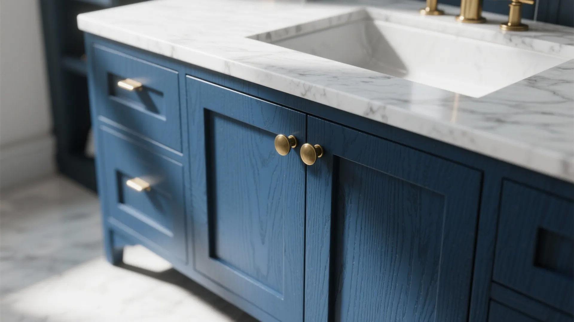 Tip 2: Bold Navy Vanities