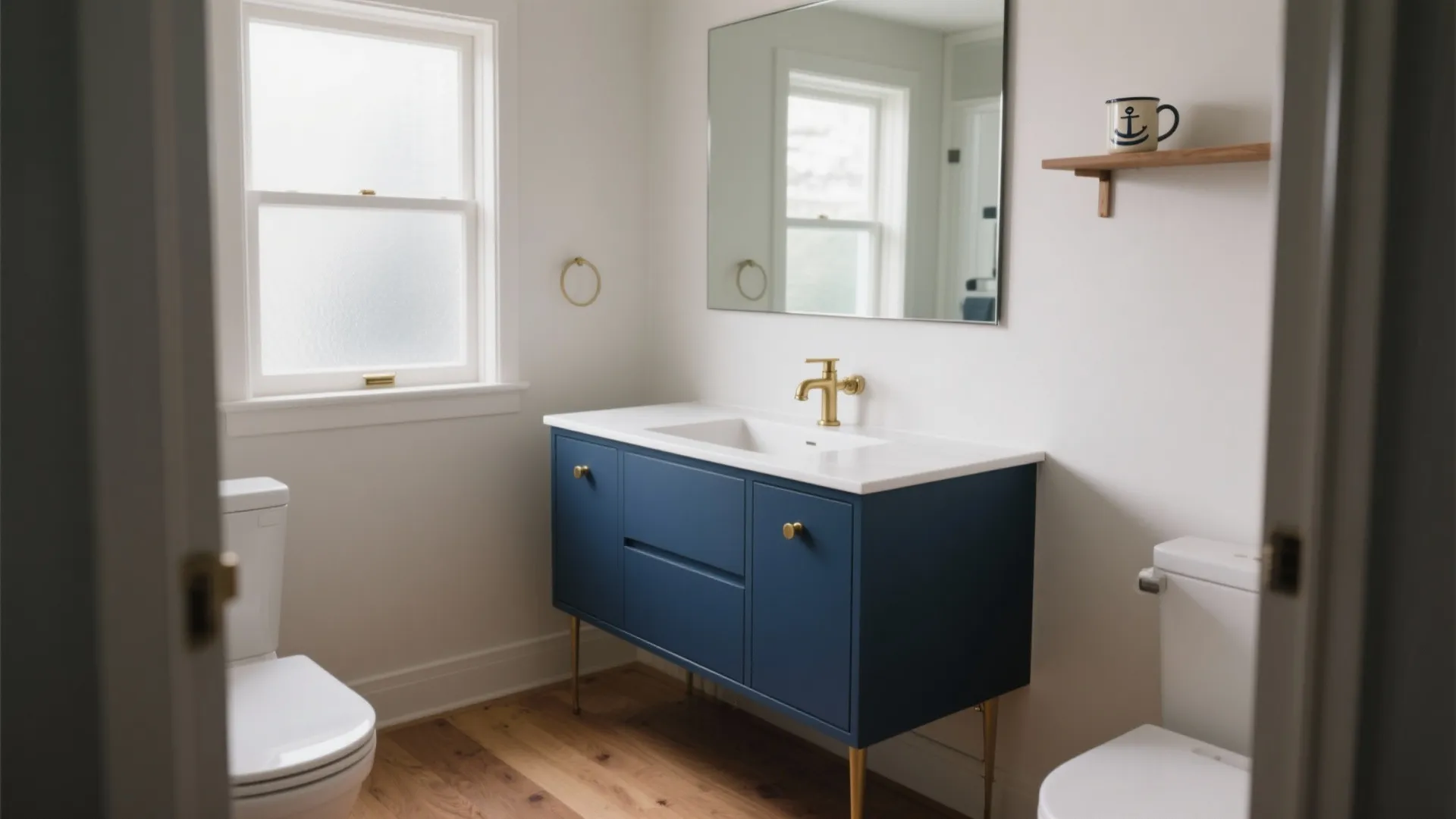 5 Navy Blue Bathroom Vanity Ideas: Small-space savvy: five navy blue vanity ideas that pack style and storage