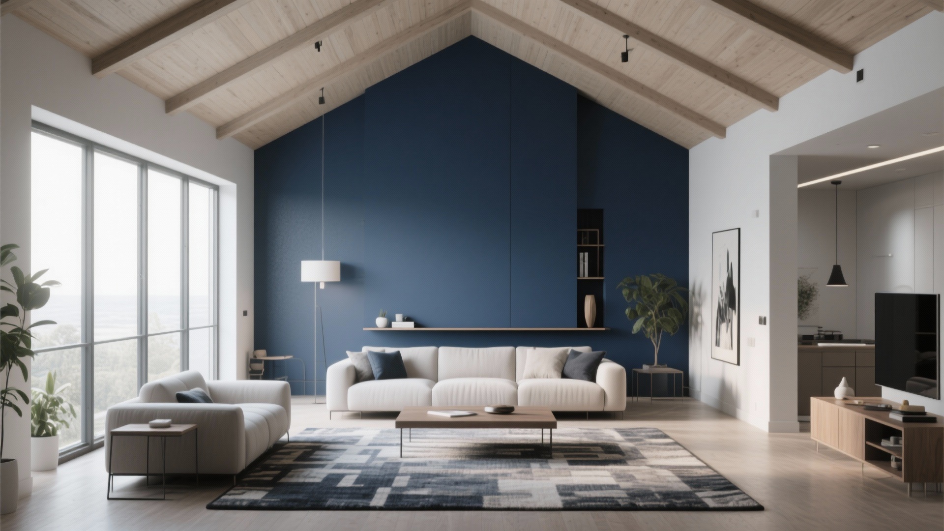 10 Living Room Vaulted Ceiling Wall Decorating Ideas