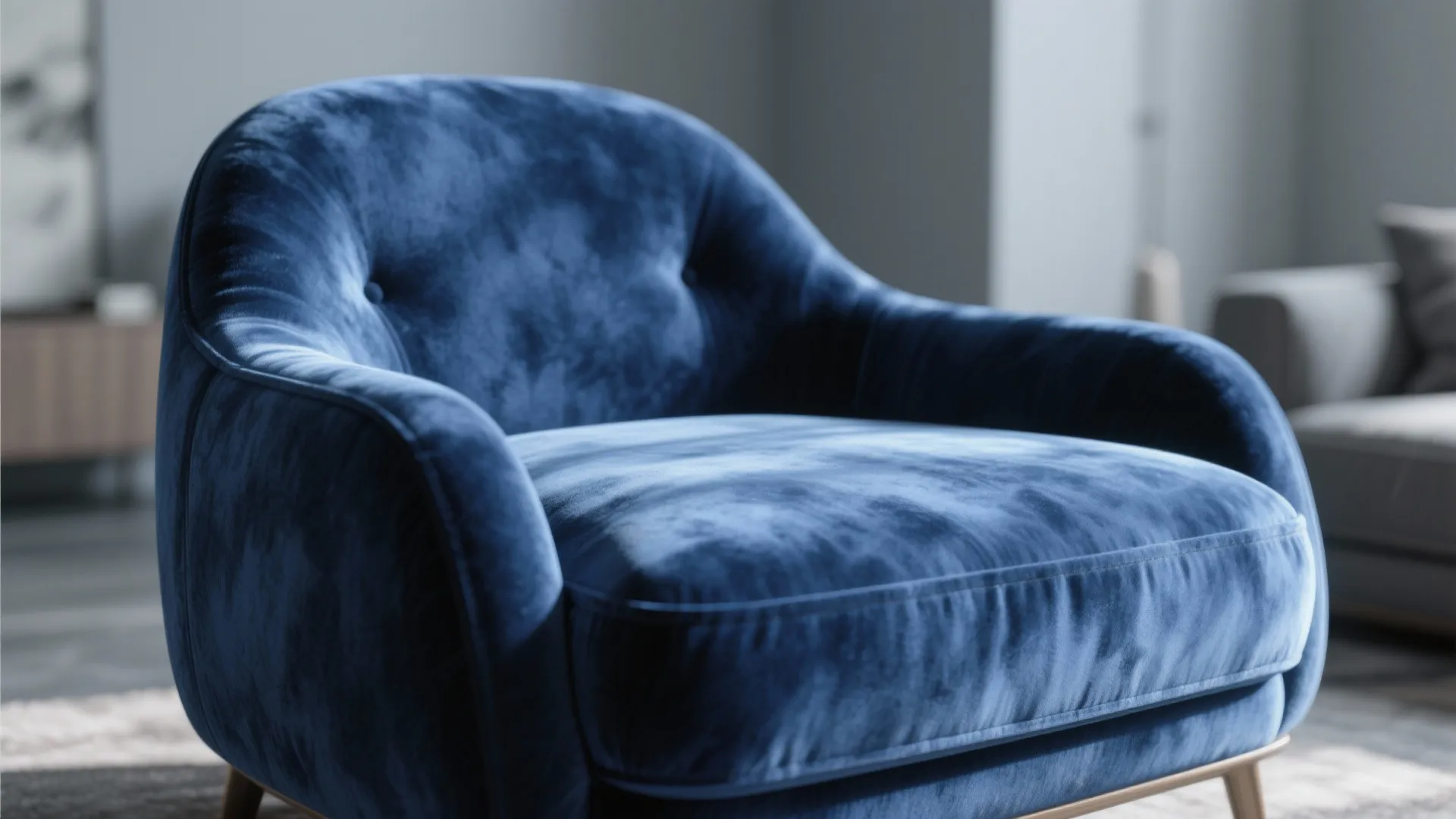 4. Navy Velvet Armchair
