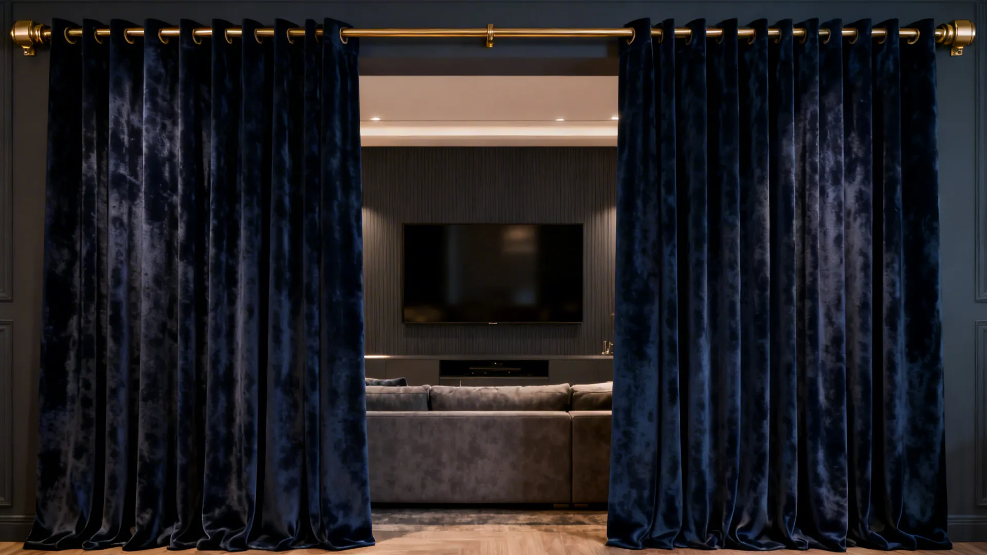 2. Velvet Navy Panels for Drama