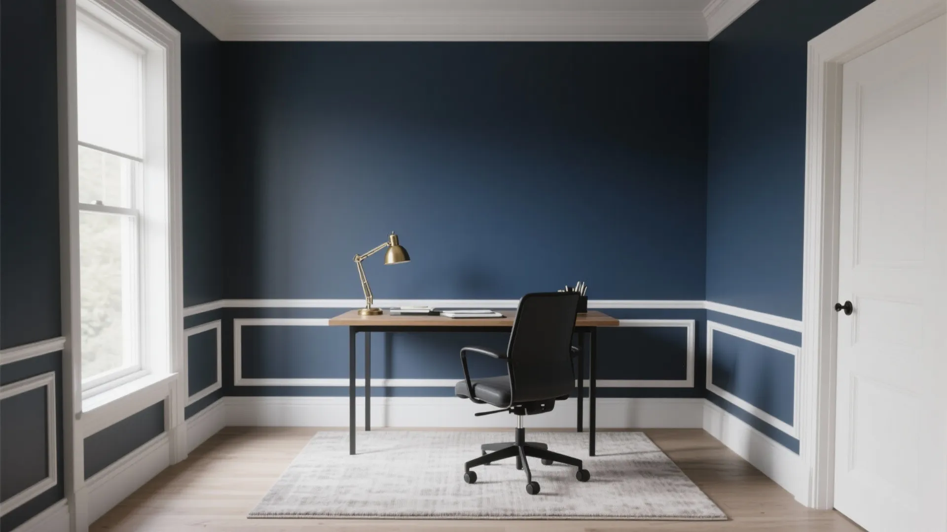 Deep Navy and Crisp White Contrast