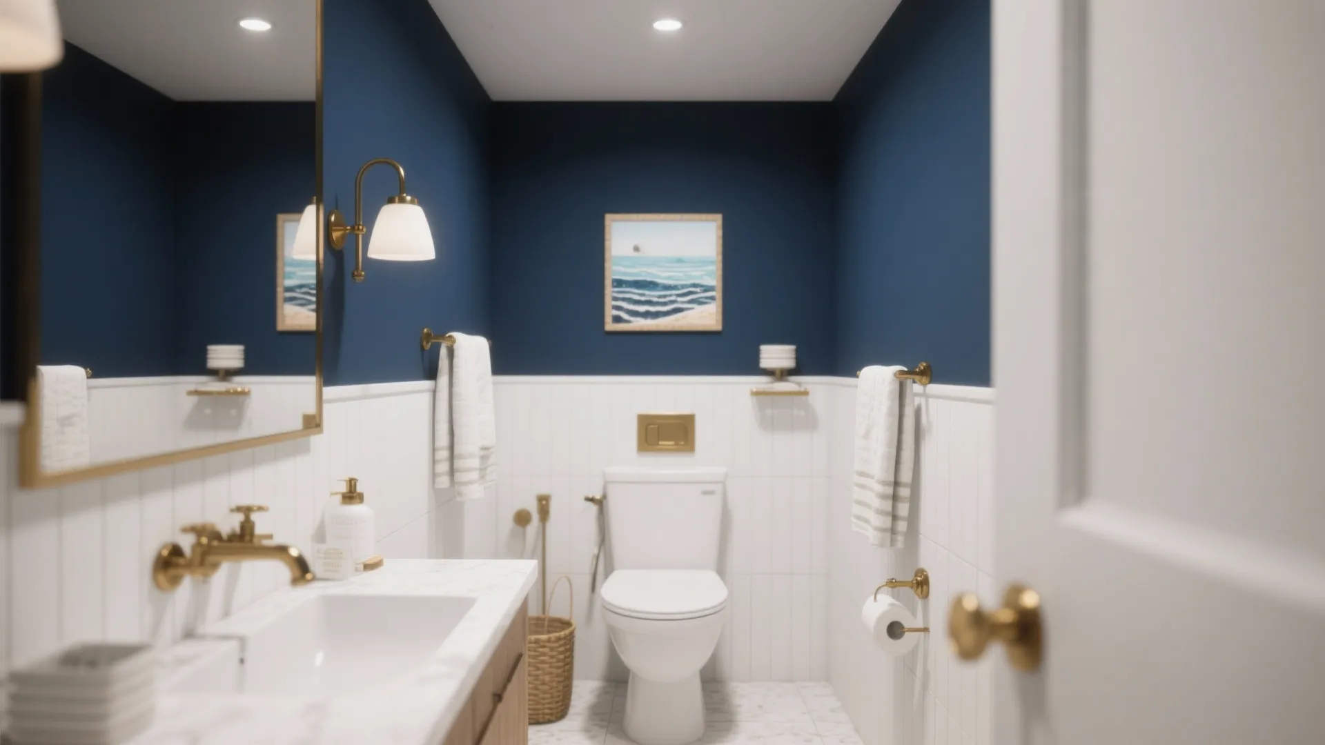 1. Navy and White Palette