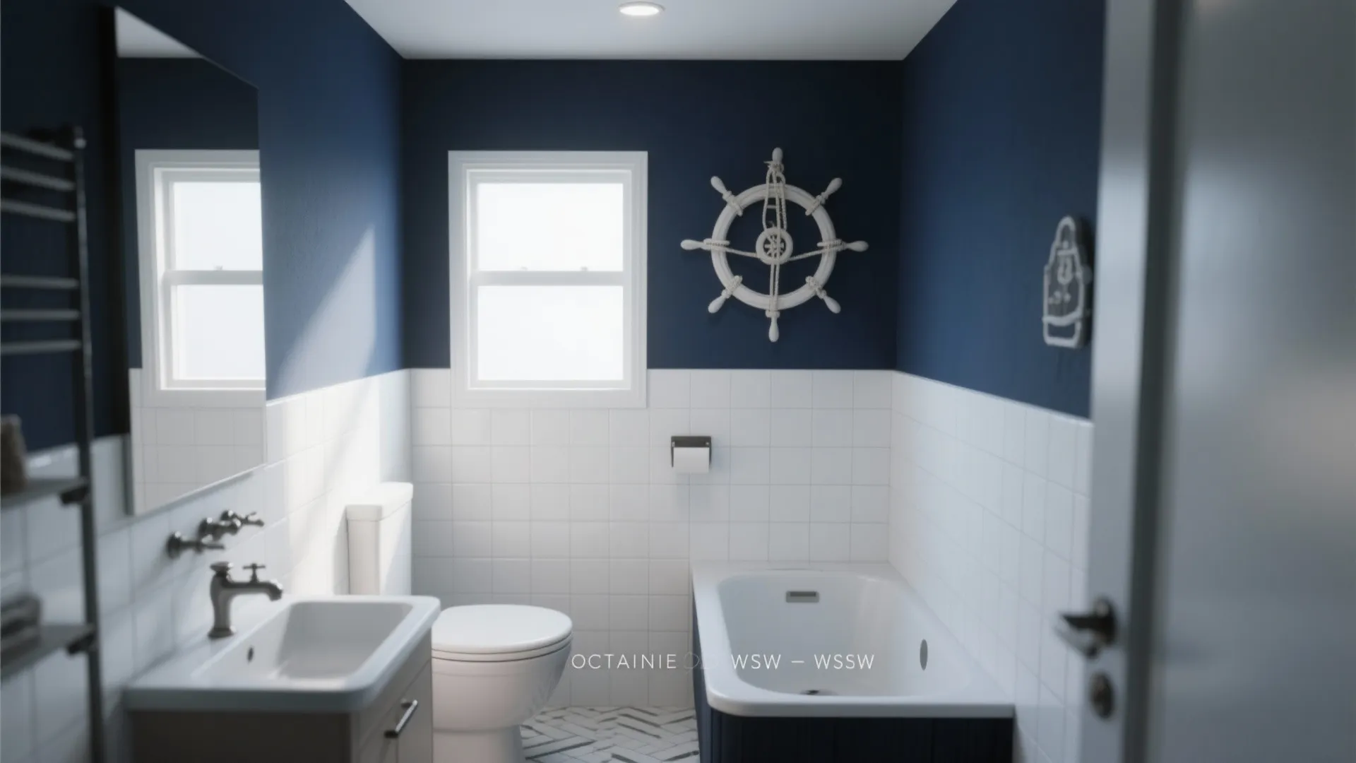 1. Navy and White Palette