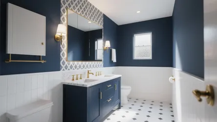Navy Blue & White Bathroom: 5 Small-Space Ideas