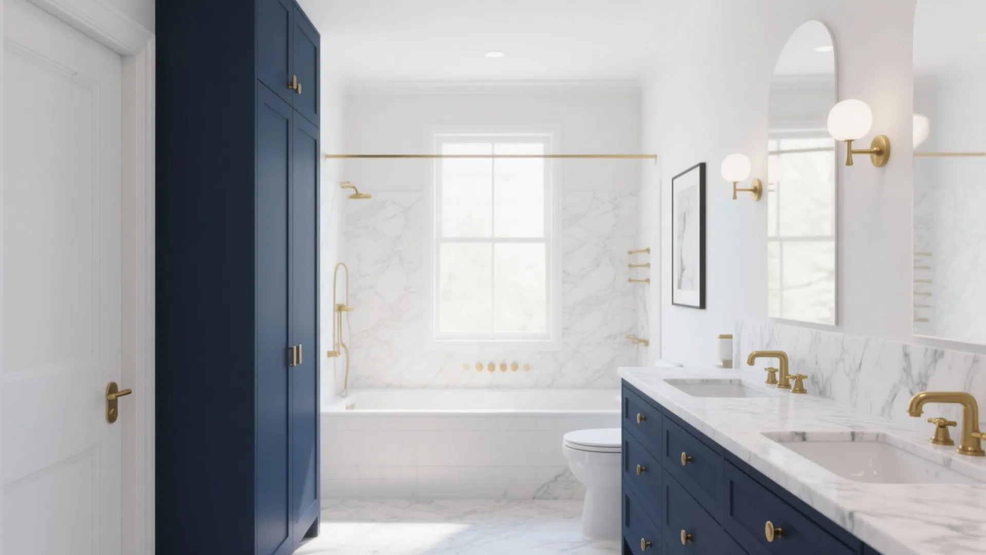 Tip 4: Navy + White Contrast Scheme