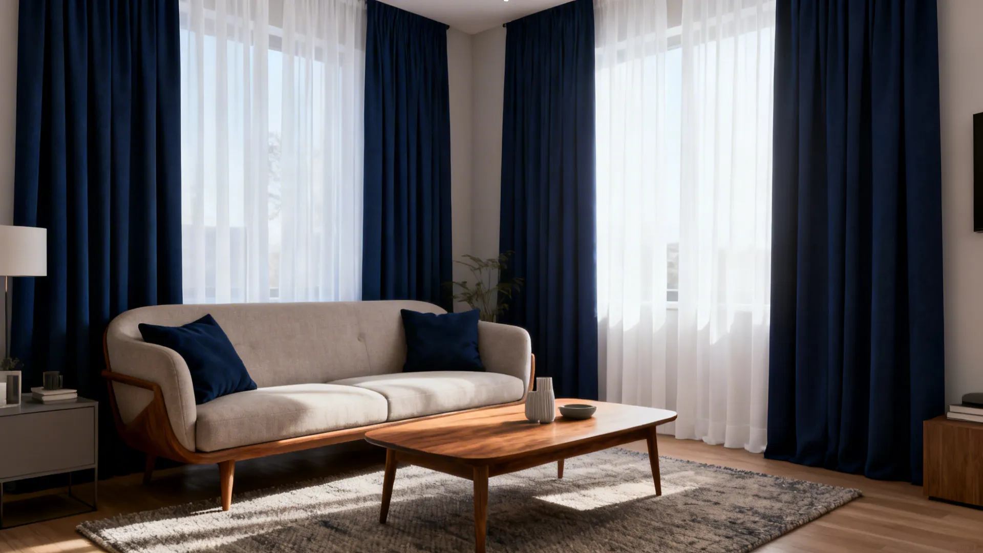 Navy Blue & White Curtains: 5 Small-Space Inspirations