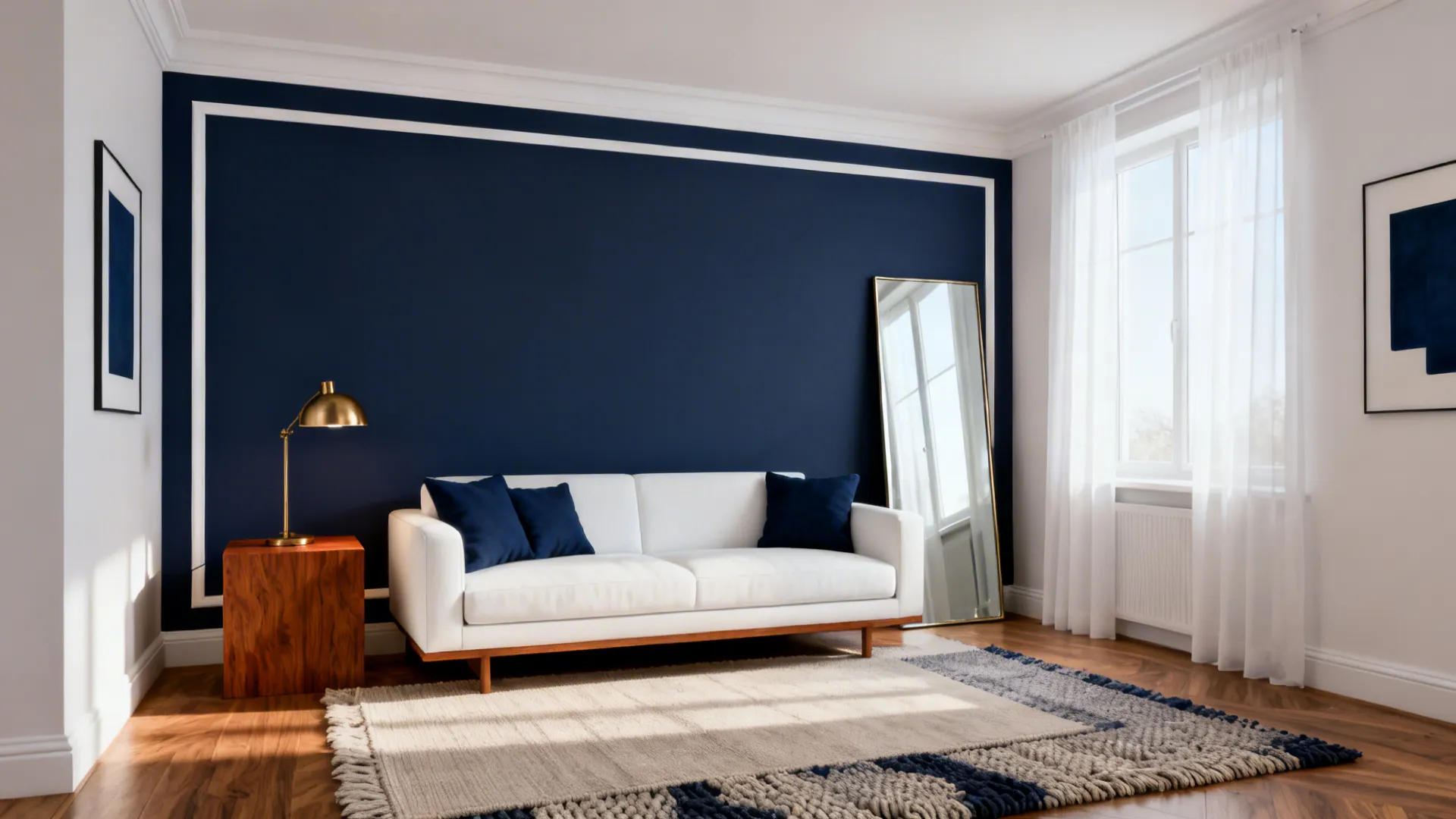 Navy Blue & White Living Room: 5 Inspiring Ideas: How to design a chic navy blue and white living room with smart small-space tricks from a pro