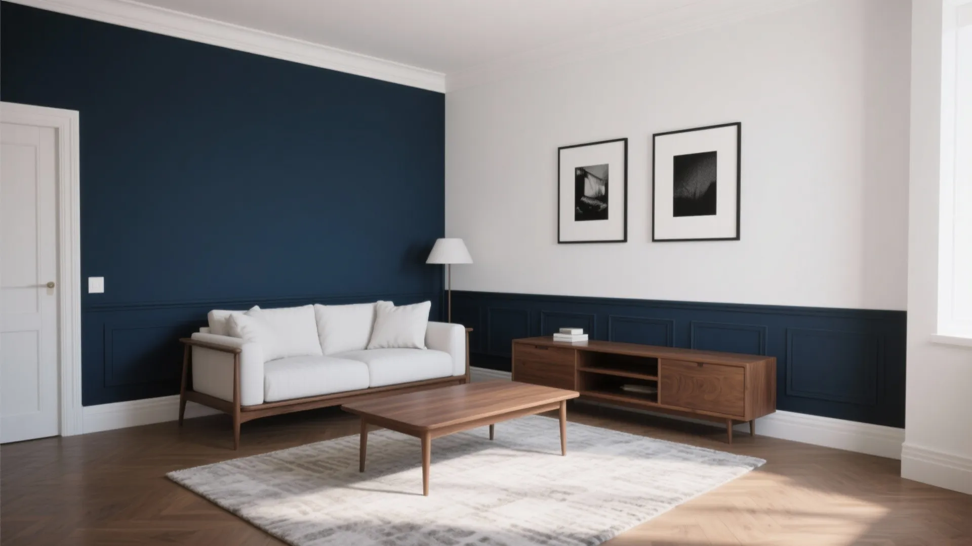 Deep Navy & Warm White Contrast