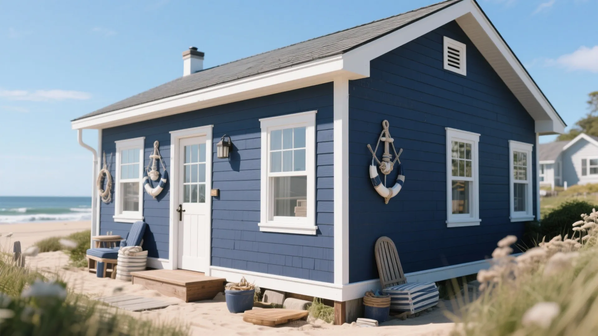 2. Bold Navy with White Trim