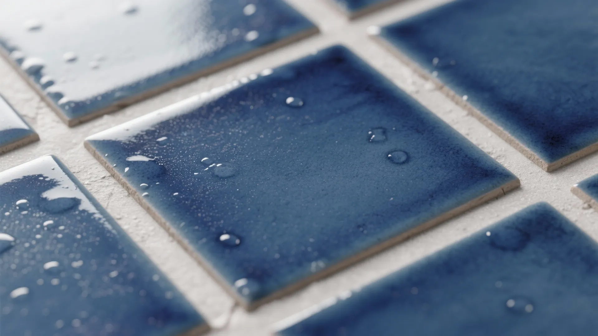 Idea 2: Textured blue tile that hides water spots